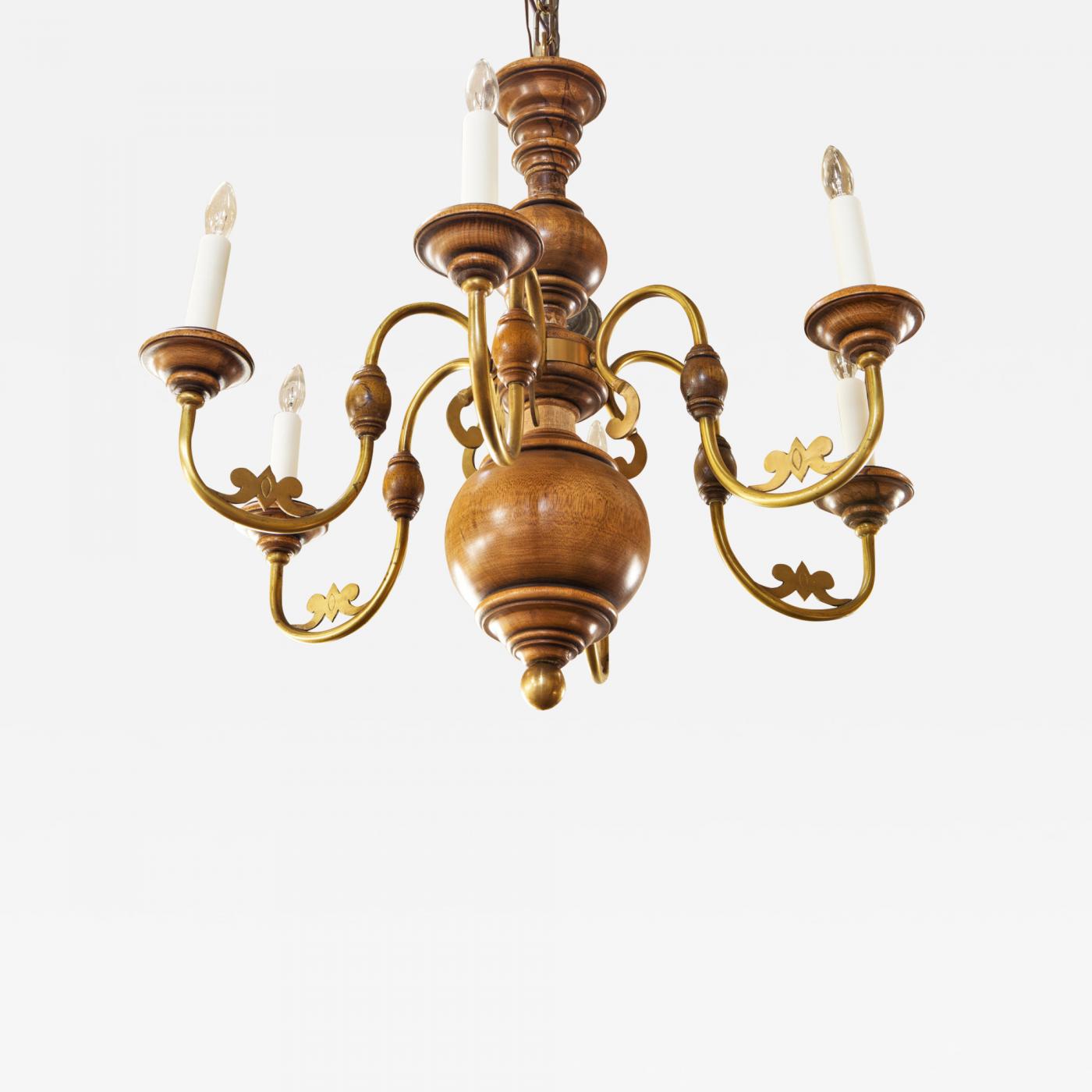 19th Century Italian Crystal and Brass Eight-Light Chandelier with Pendants  - Country French Interiors