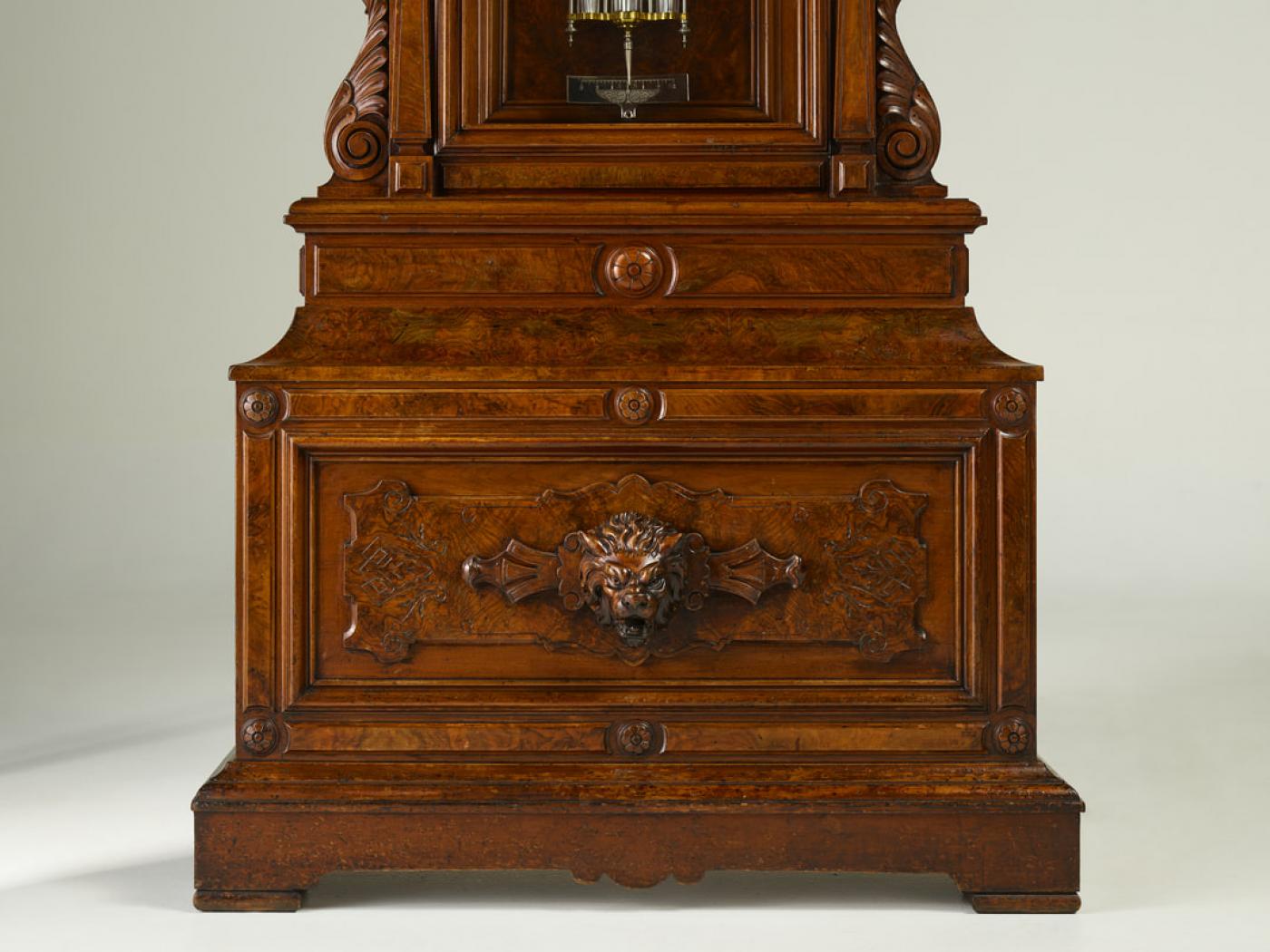 CARVED WALNUT TALL CASE ASTRONOMICAL REGULATOR CLOCK MADE FOR J.S.