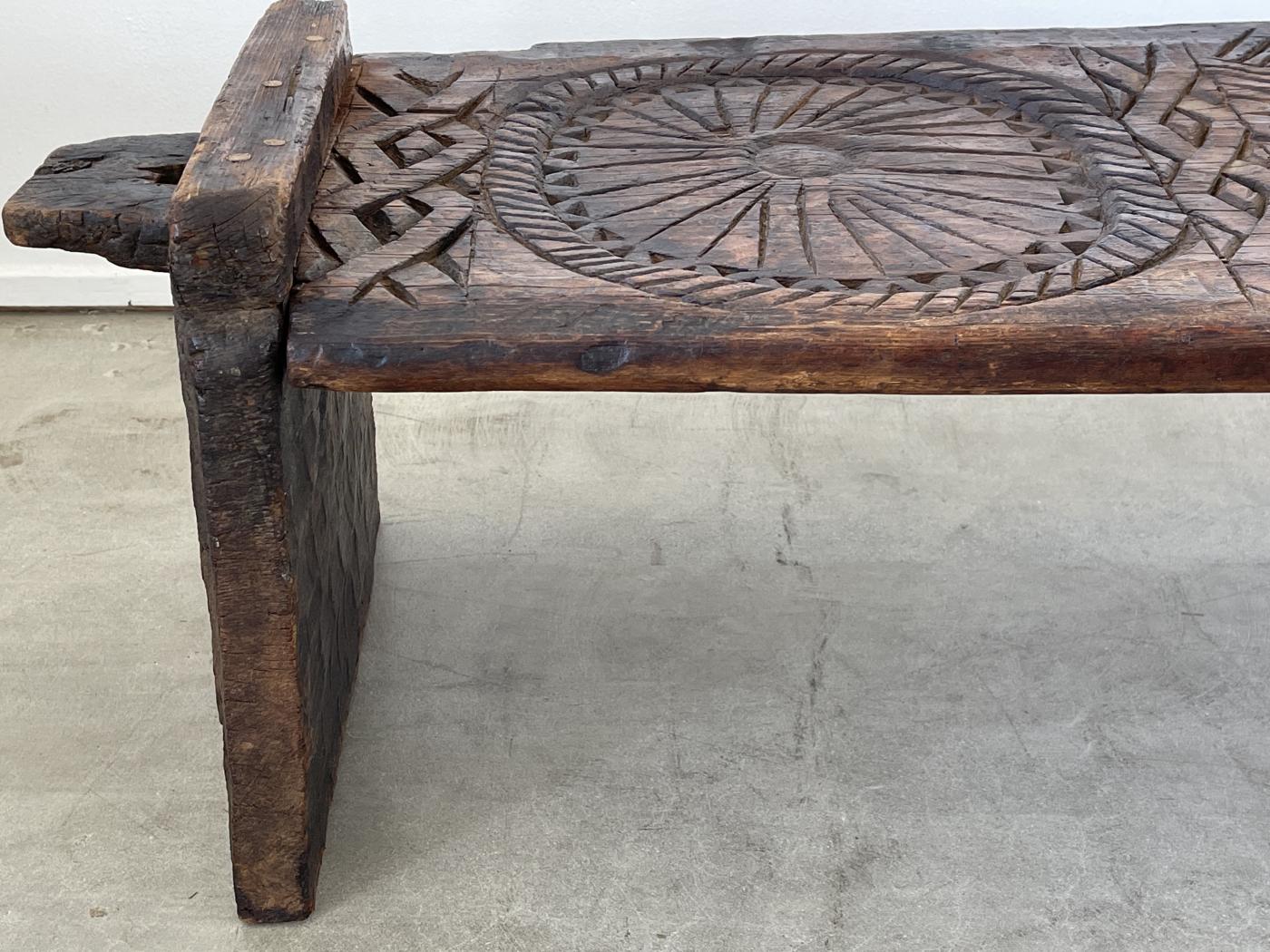 CARVED WOOD TABLE