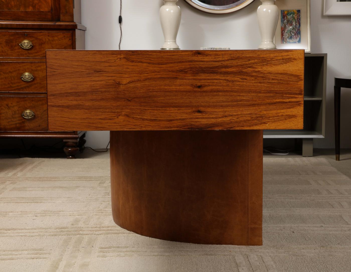 Cantilever Executive Desk with Leather Base