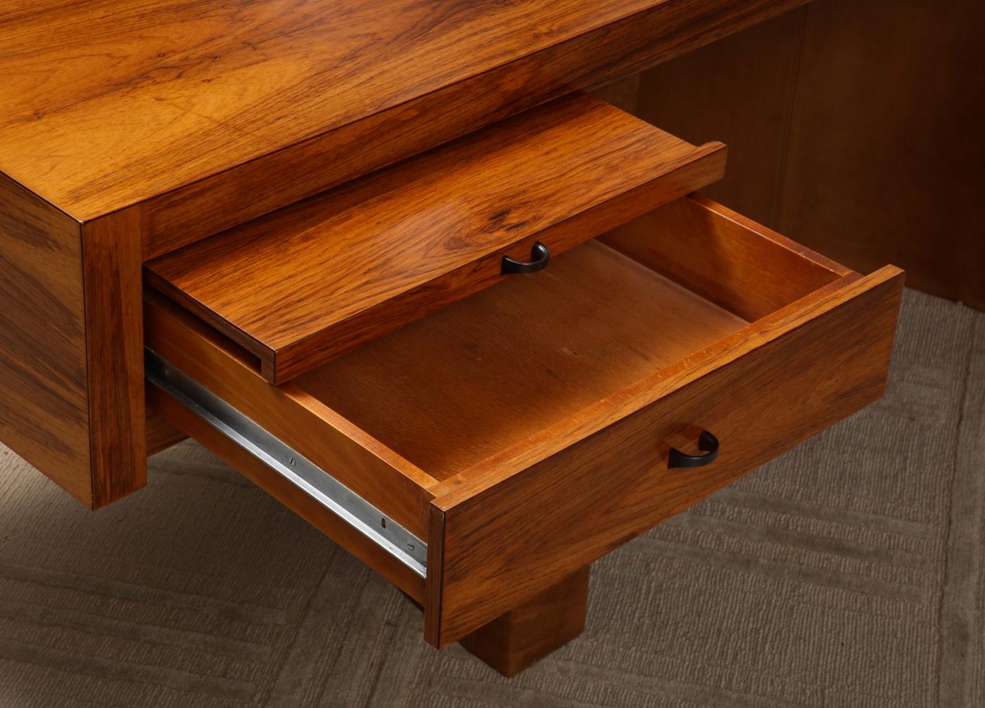 Cantilever Executive Desk with Leather Base