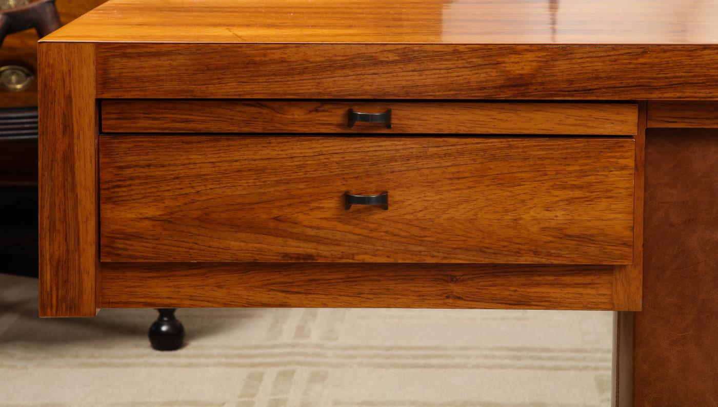 Cantilever Executive Desk with Leather Base