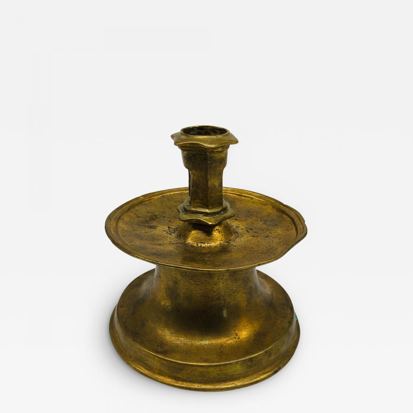 17th Century Dutch Style Brass Candlestick