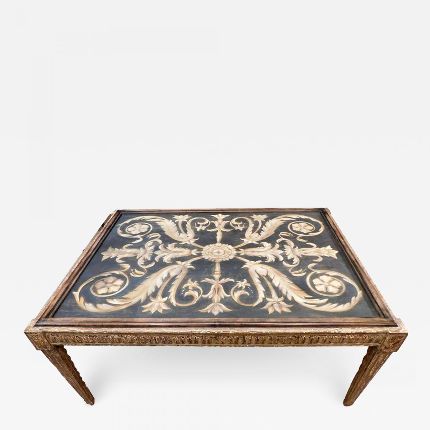 Carved And Painted Coffee Table