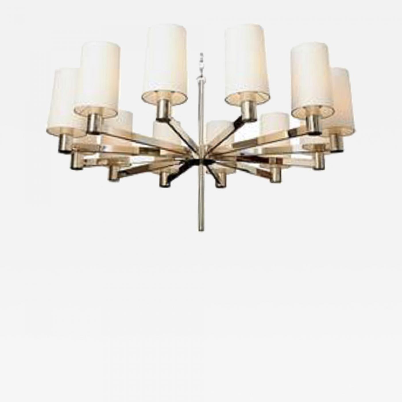 Ceiling Fixture Mid Century Modern Architectural Polished Nickel