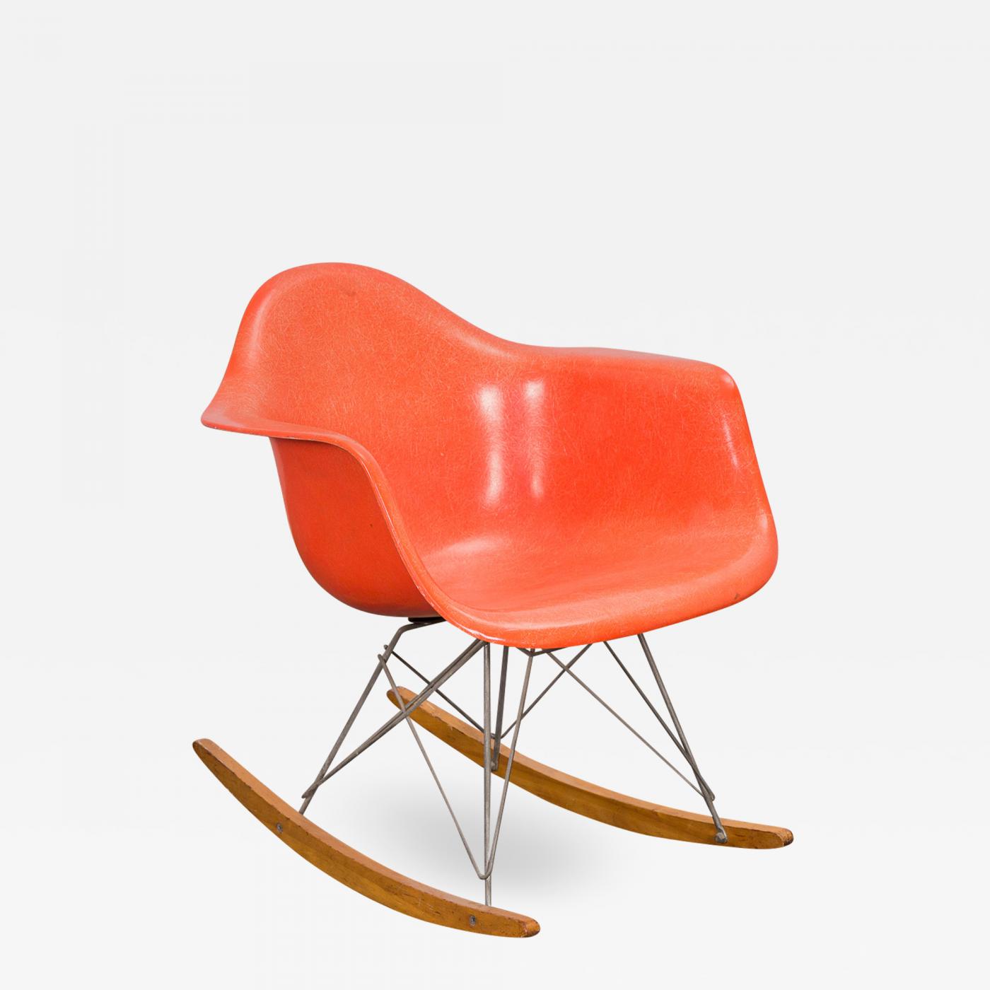 eames rocking chair orange