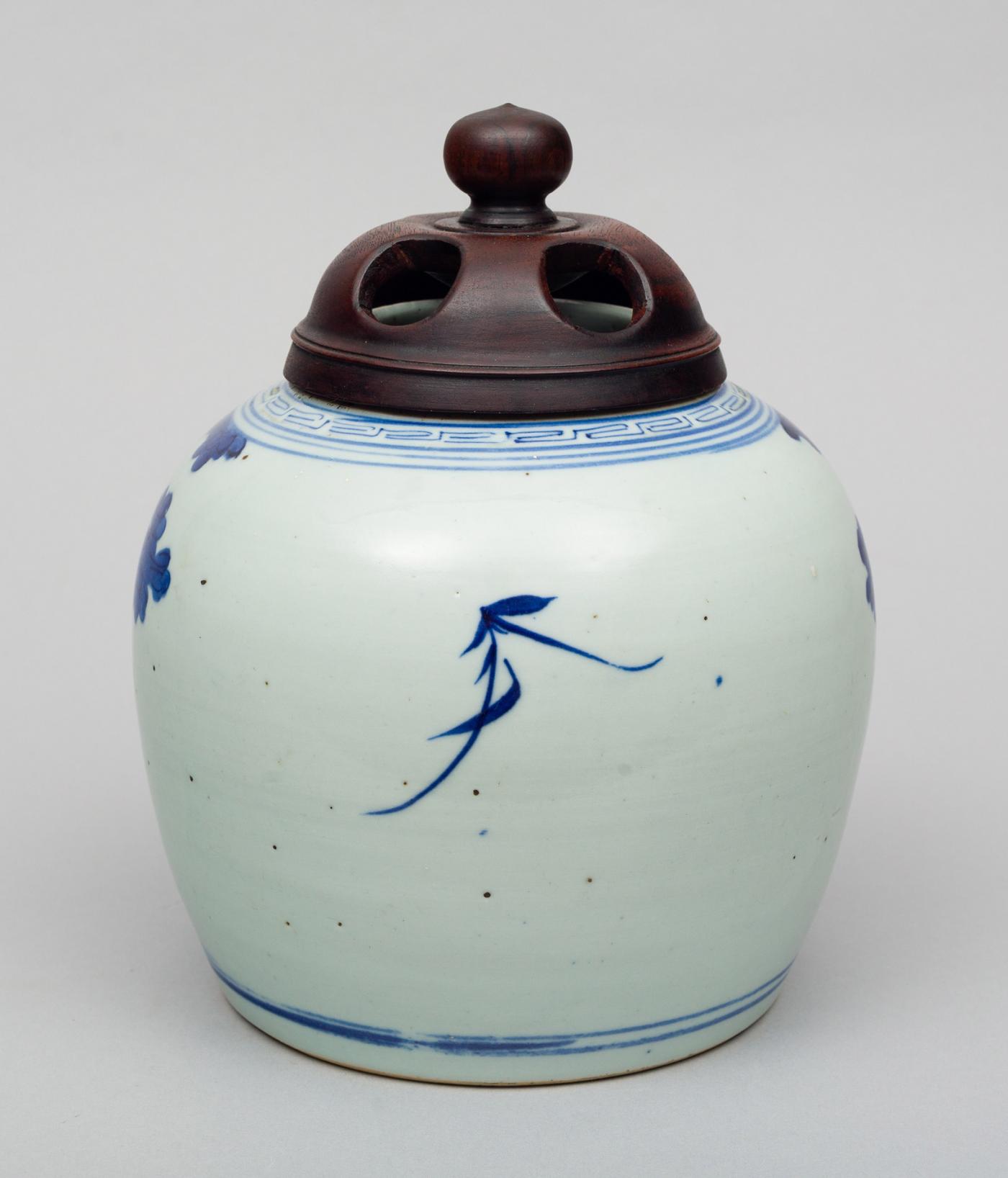 Chinese Porcelain Blue and White Squat Vase, Circa 1850