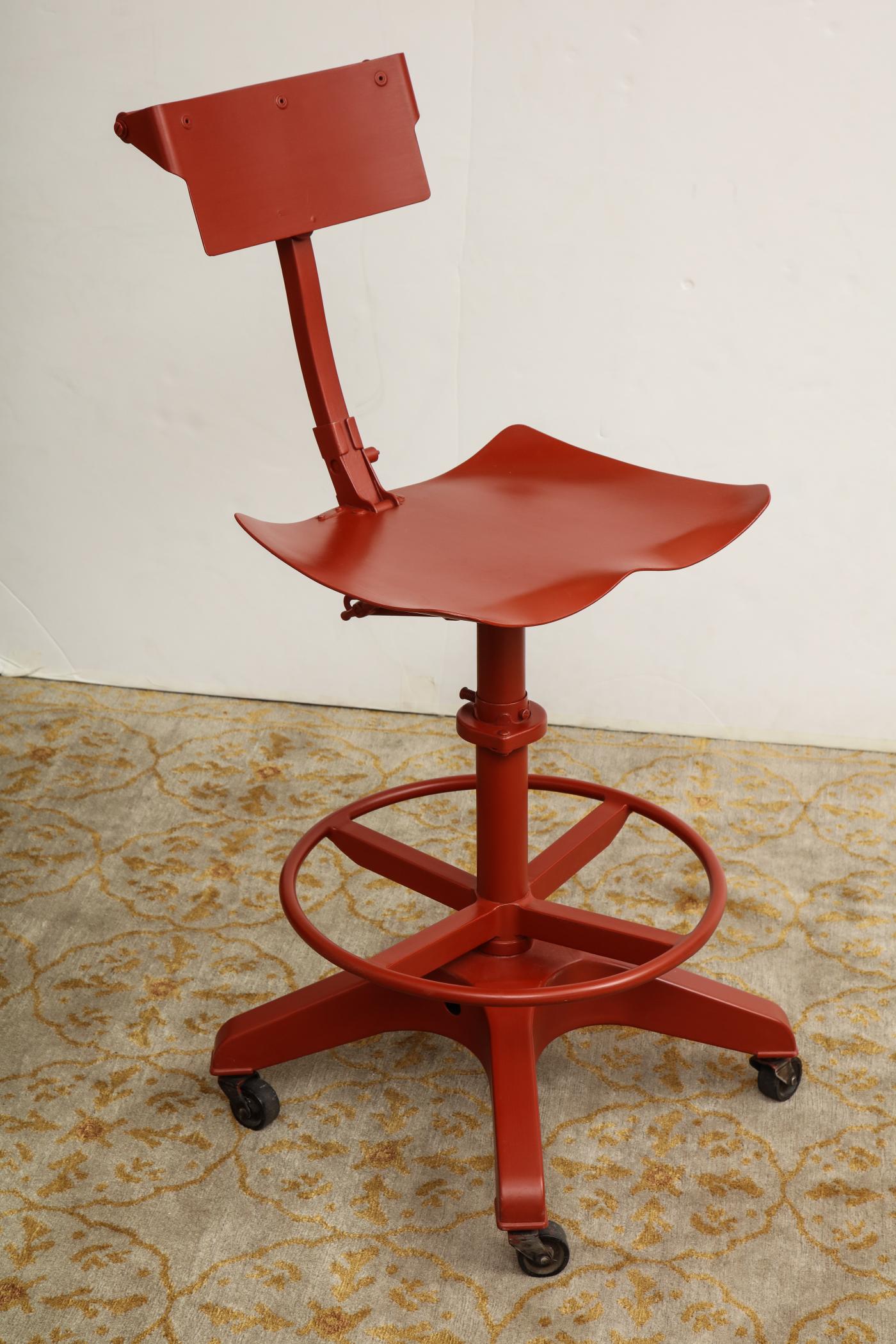 Cinnabar Red Industrial Chair