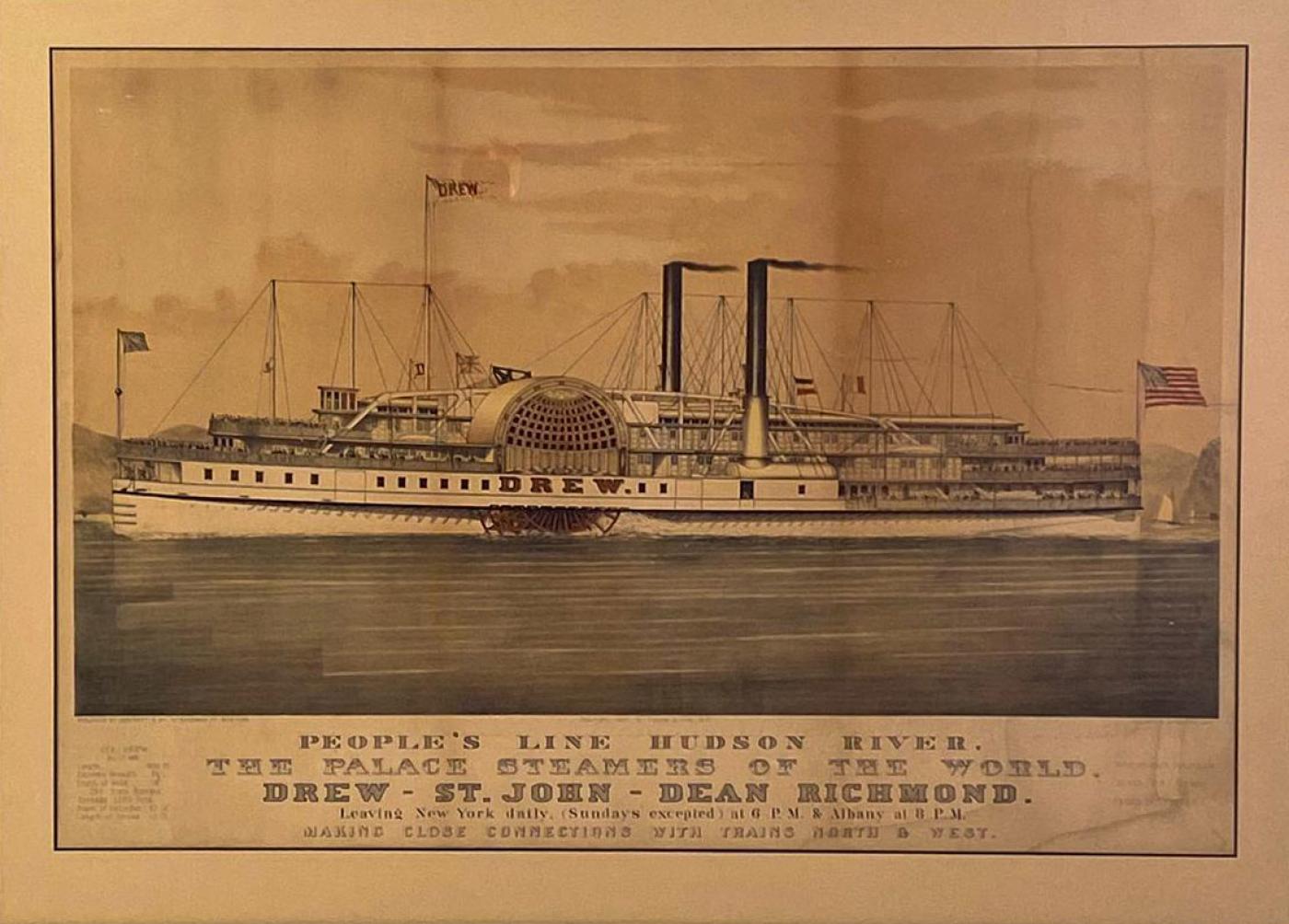  Screw Steamship 1870 NThe Missing Screw-Steamer City Of Boston  Wood Engraving English 1870 Poster Print by (24 x 36): Posters & Prints