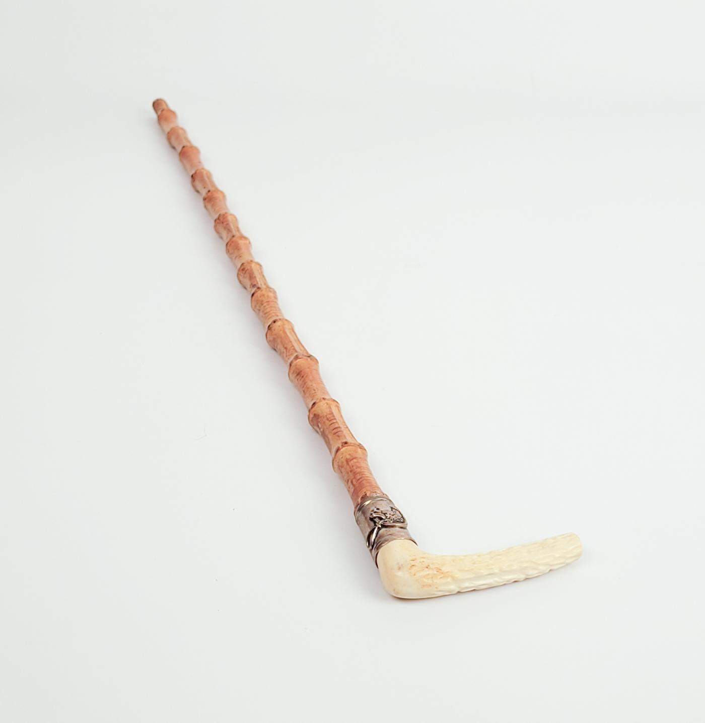 Circa 1900 Bone and Silver Bamboo Riding Crop, England