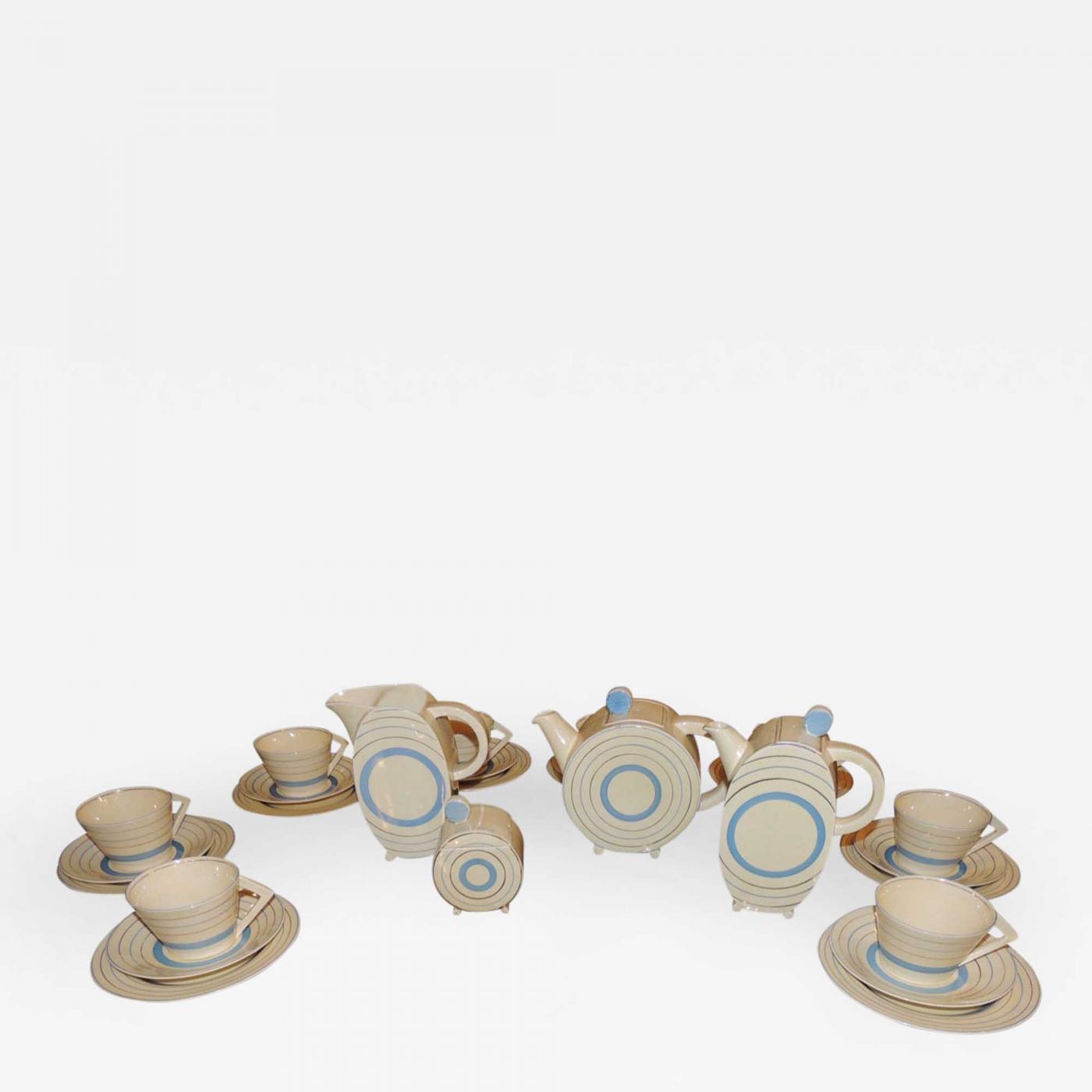 Clarice Cliff Clarice Cliff Art Deco Tea And Coffee Set For Eight
