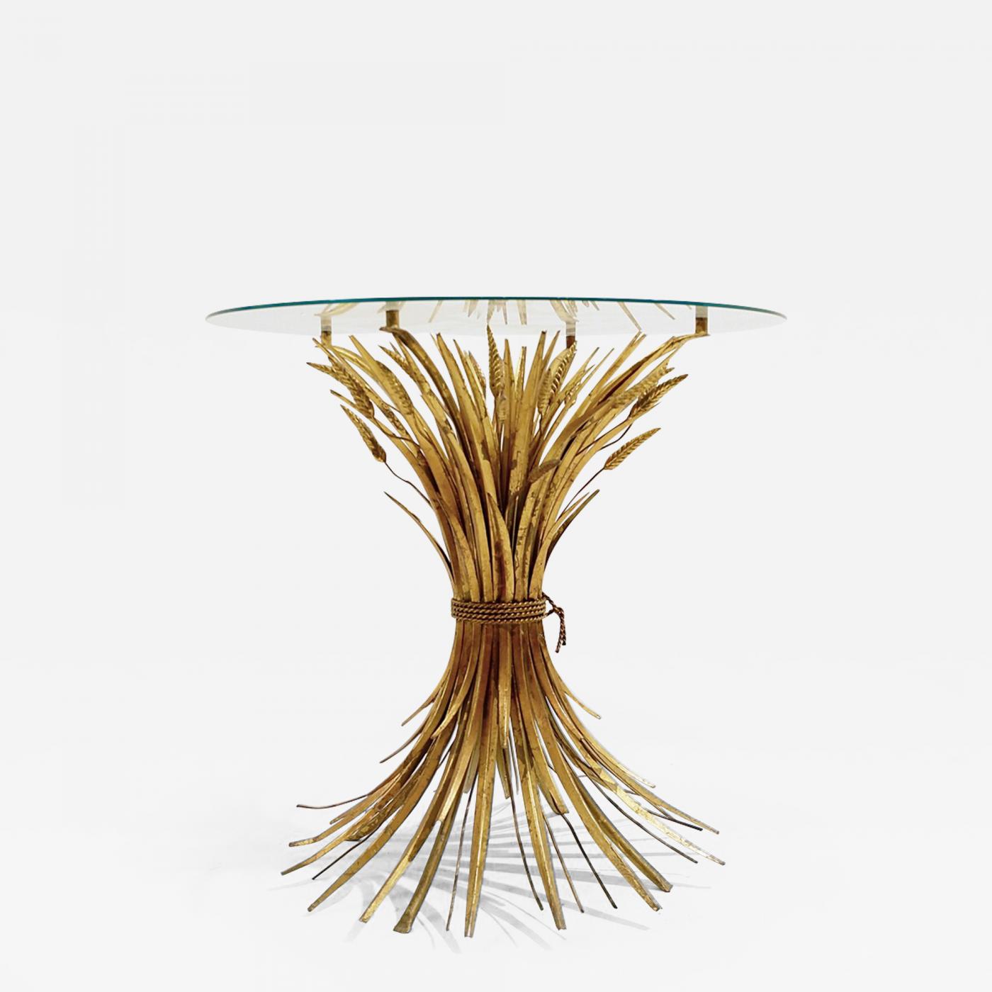 Coco Chanel Style Sheaf of Wheat Gilt Metal Coffee Table Look for Less