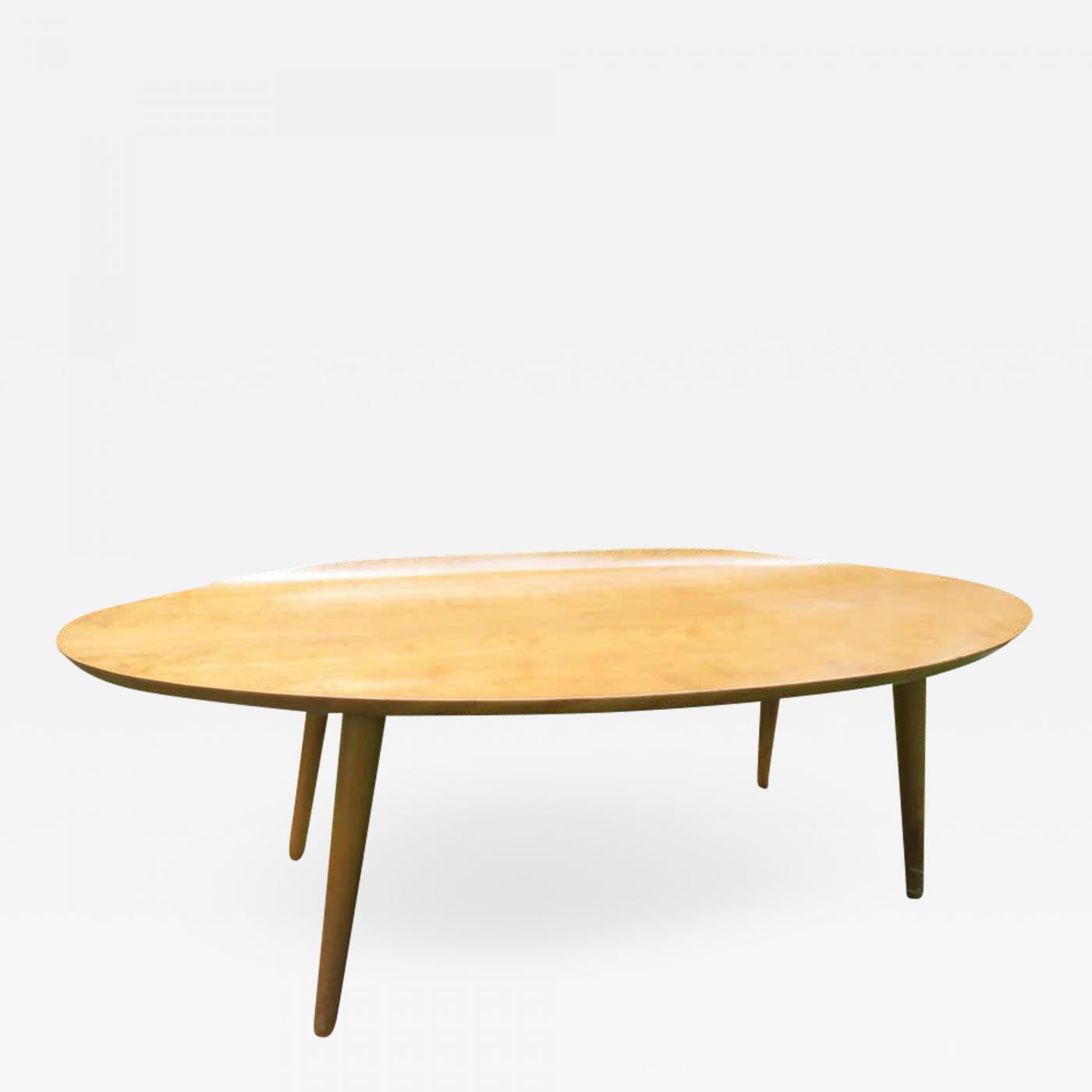 Conant Ball Lovely Conant Ball Curved Oval Top Surfboard Coffee Table By Russel Wright