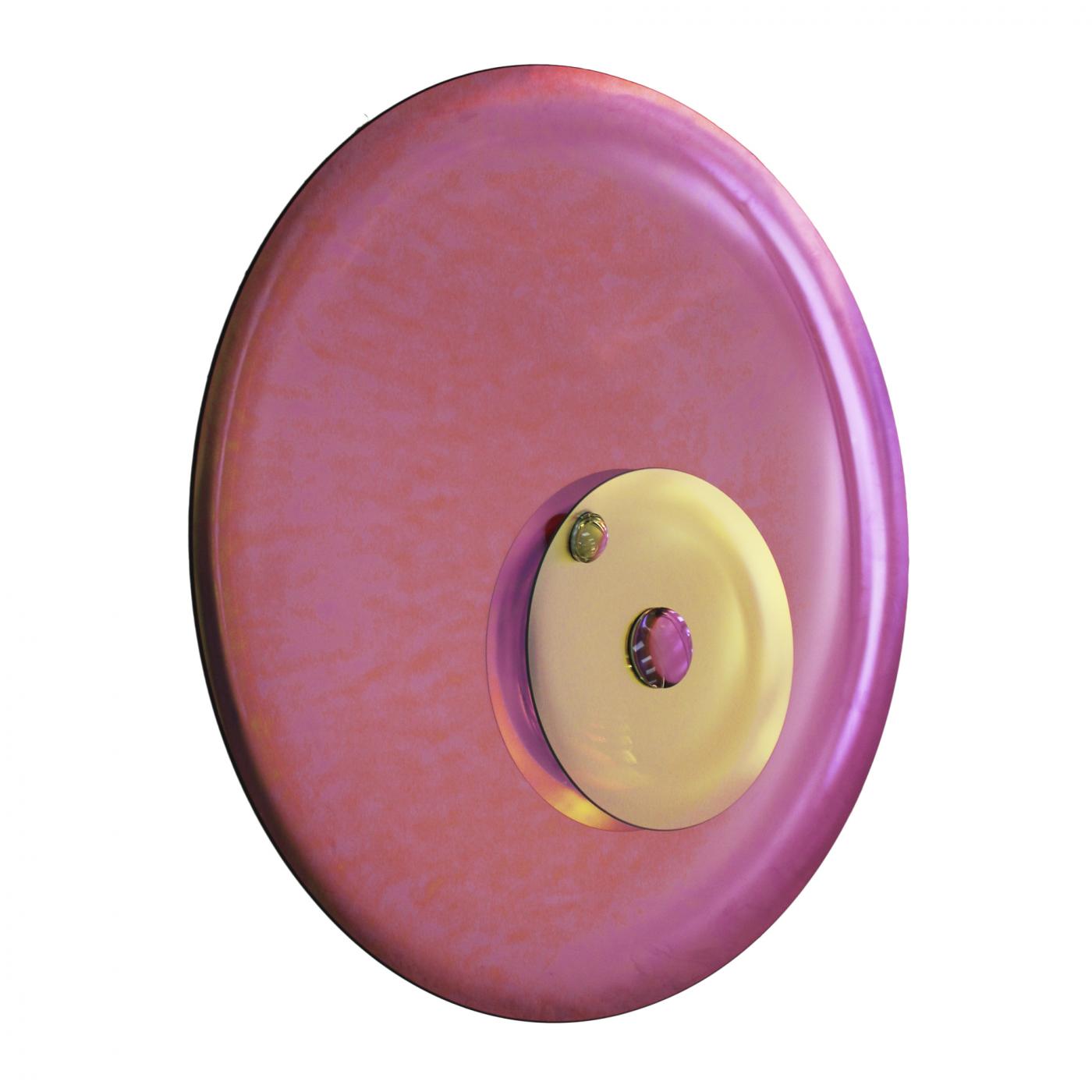 Contemporary Sculptural Pink Glass French Concave Mirror