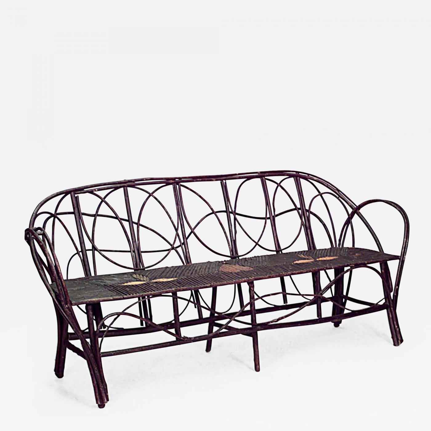 Continental Rustic Bent Willow Settee