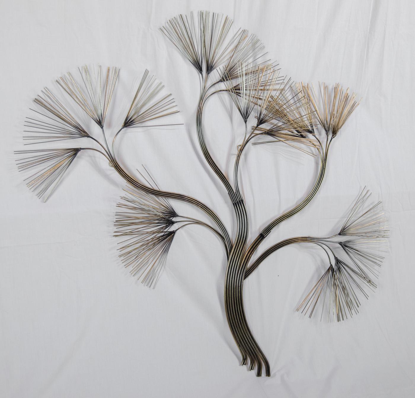 Curtis Jeré - Bent Metal Rod Assemblage Tree Wall Sculpture