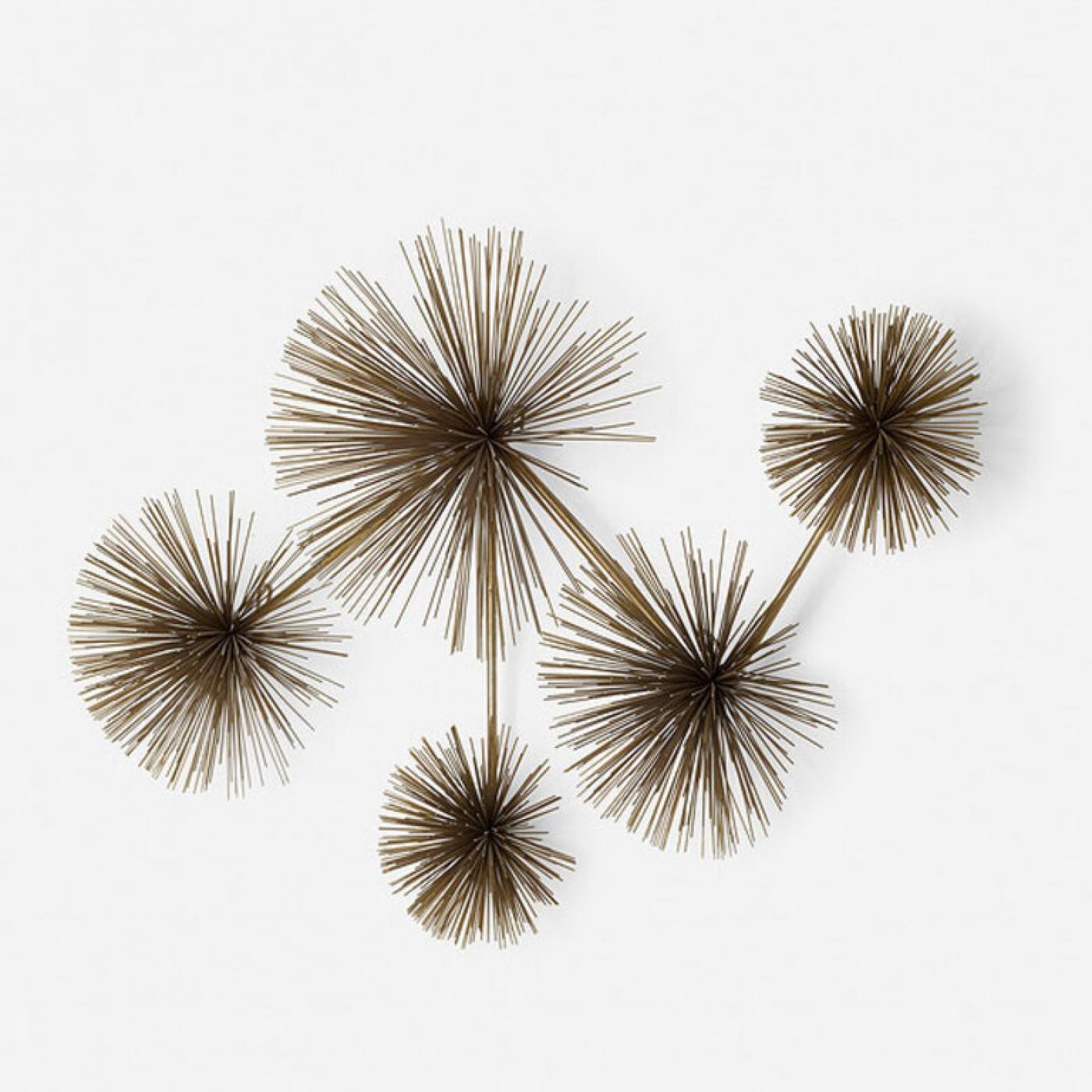 Curtis Jeré GILT STEEL SEA URCHIN WALL SCULPTURE BY CURTIS JERE