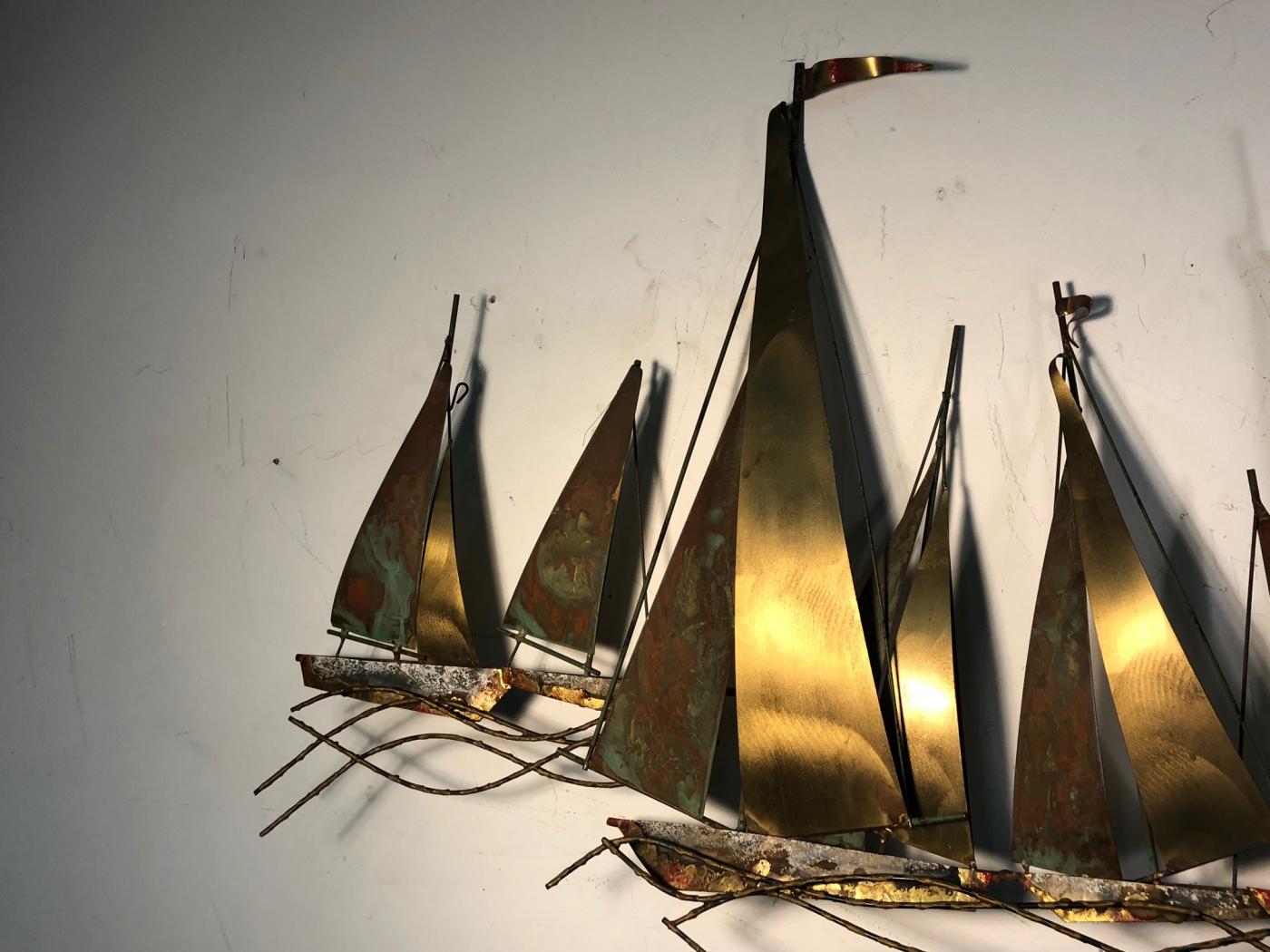 Curtis Jeré Large Scale Boat Wall Sculpture by Curtis Jere