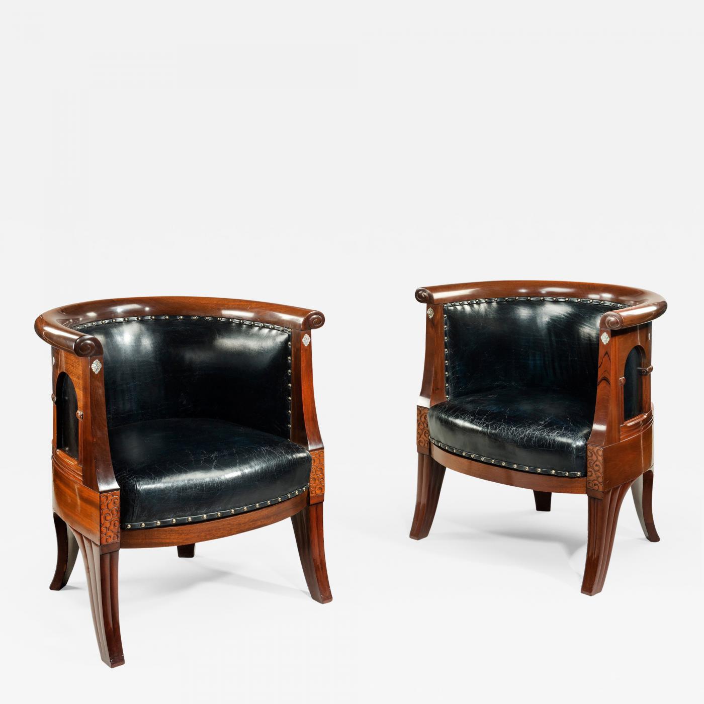 Danish Art Nouveau Arm Chairs