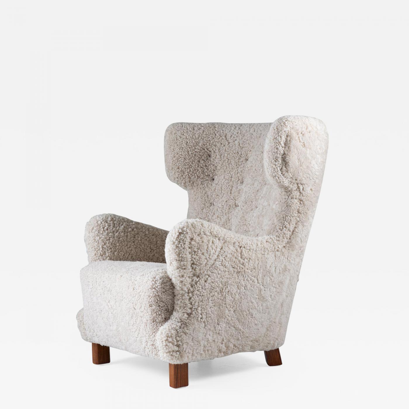 mid century sheepskin chair