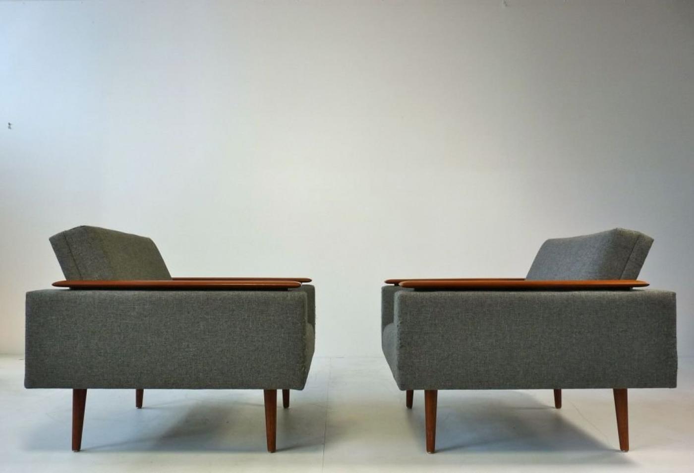 Danish Modern Sleek Low Lounge Chairs
