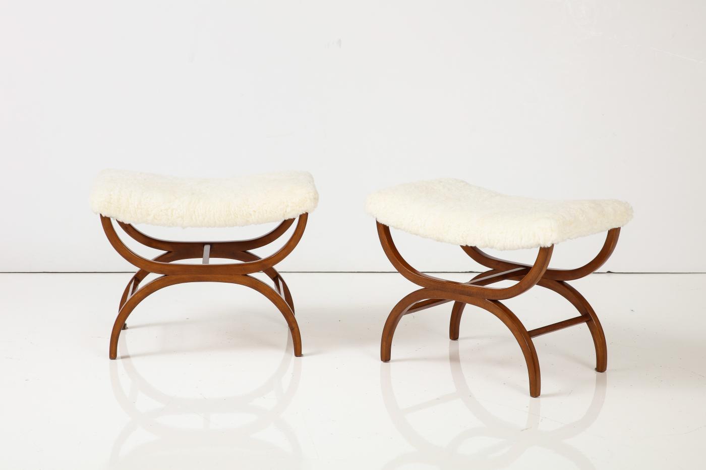 David Rosen - A Pair of David Rosén Stools, Circa 1940s