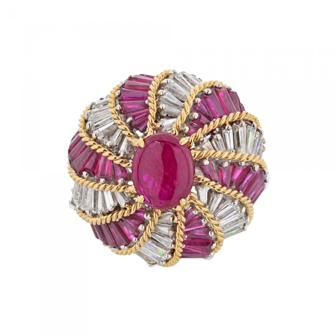 David Webb - DAVID WEBB PLATINUM & 18K YELLOW GOLD RUBY AND DIAMOND ...