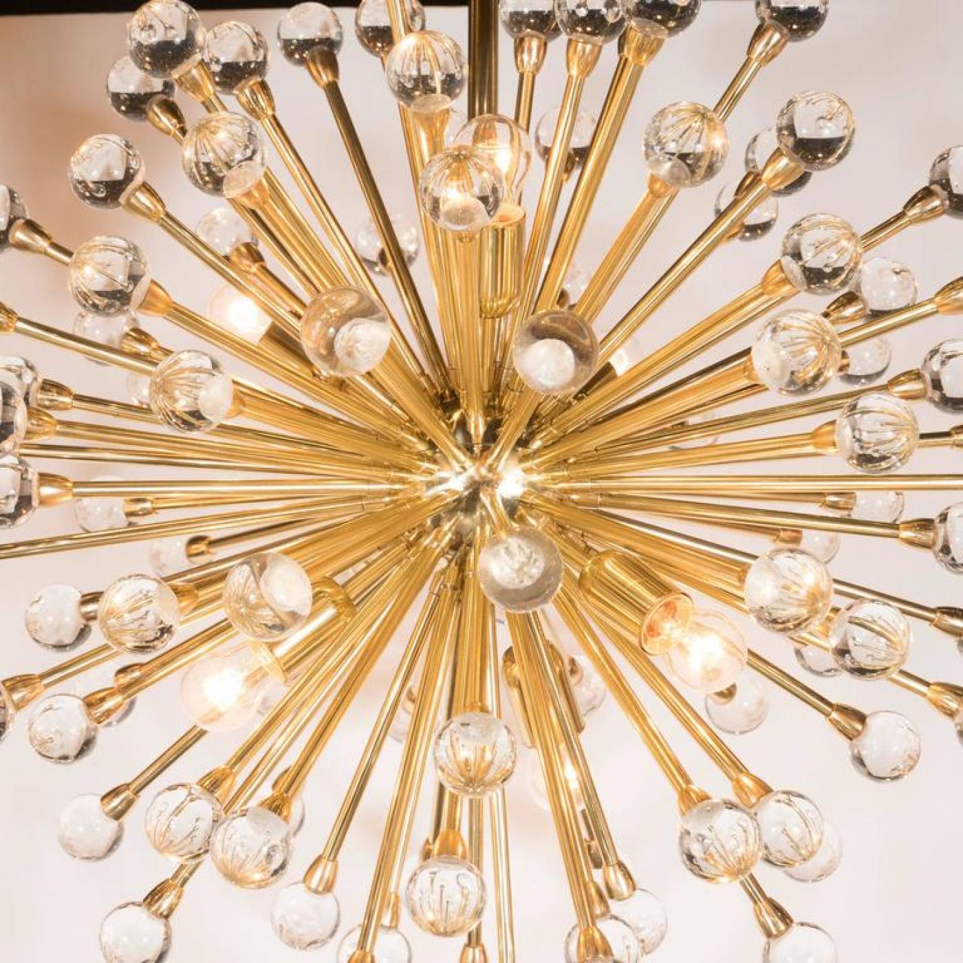 Dazzling Crystal Ball Sputnik Chandelier in Brass with Handblown ...