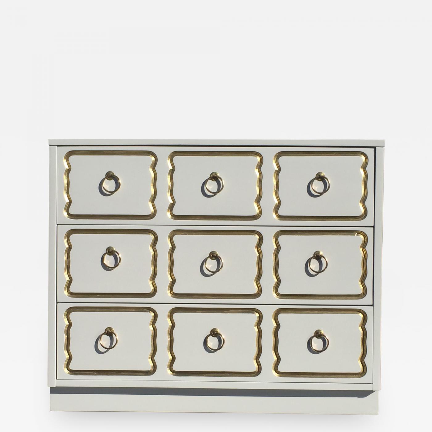 Dorothy Draper Cream Lacquered Espana Chest Of Drawers By