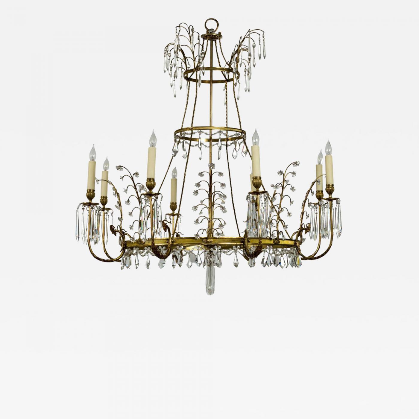 Baltic Neo-Classical Style Crystal and Brass Chandelier - Three Centuries  Shop - Antiques