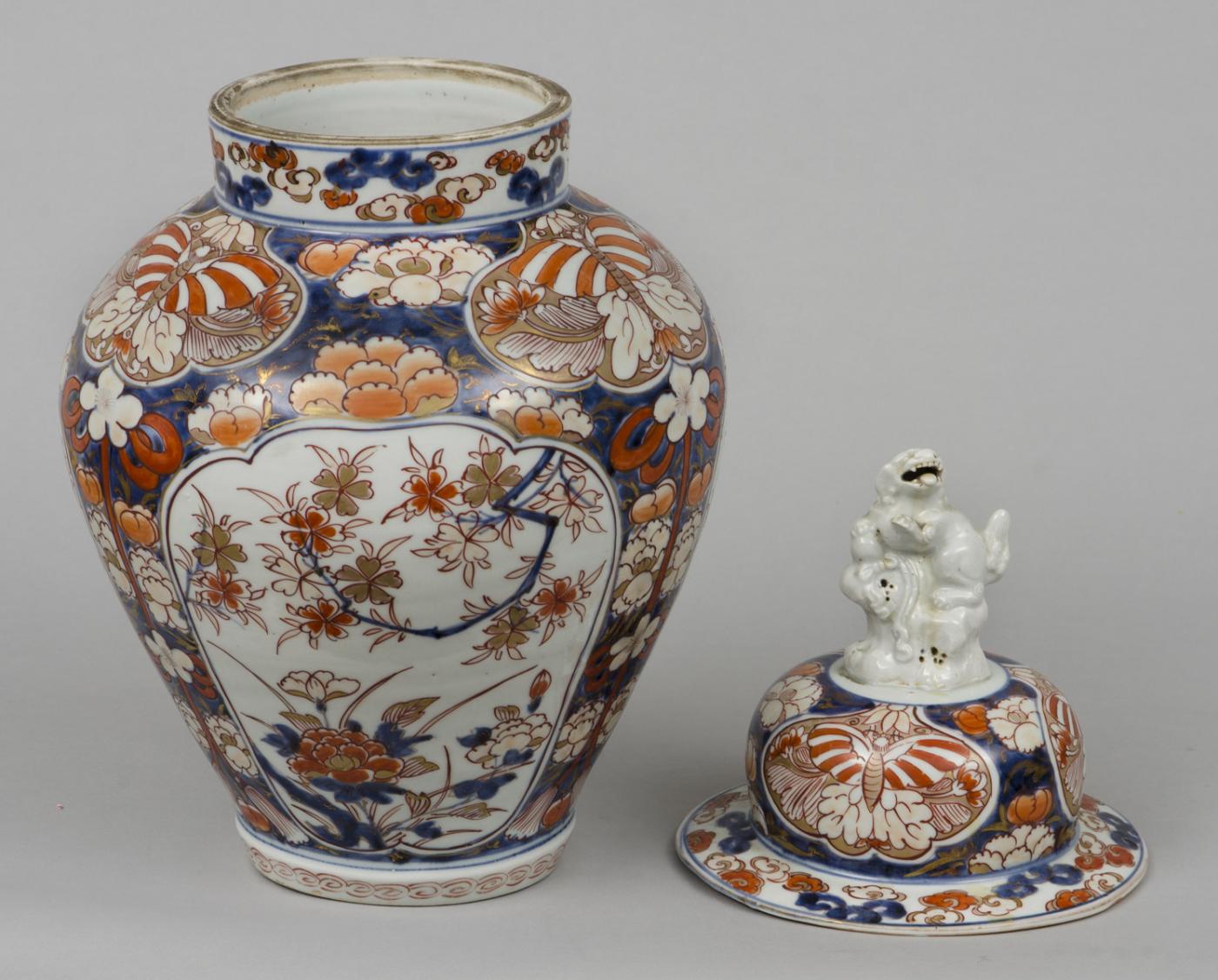 Early Japanese Imari Vase and Lid, Circa 1720