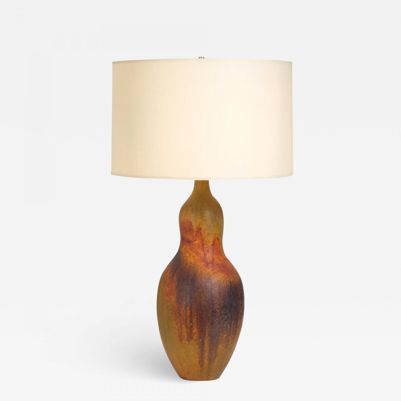Earth Tone Gourd Shape Table Lamp By Fantoni For Raymor