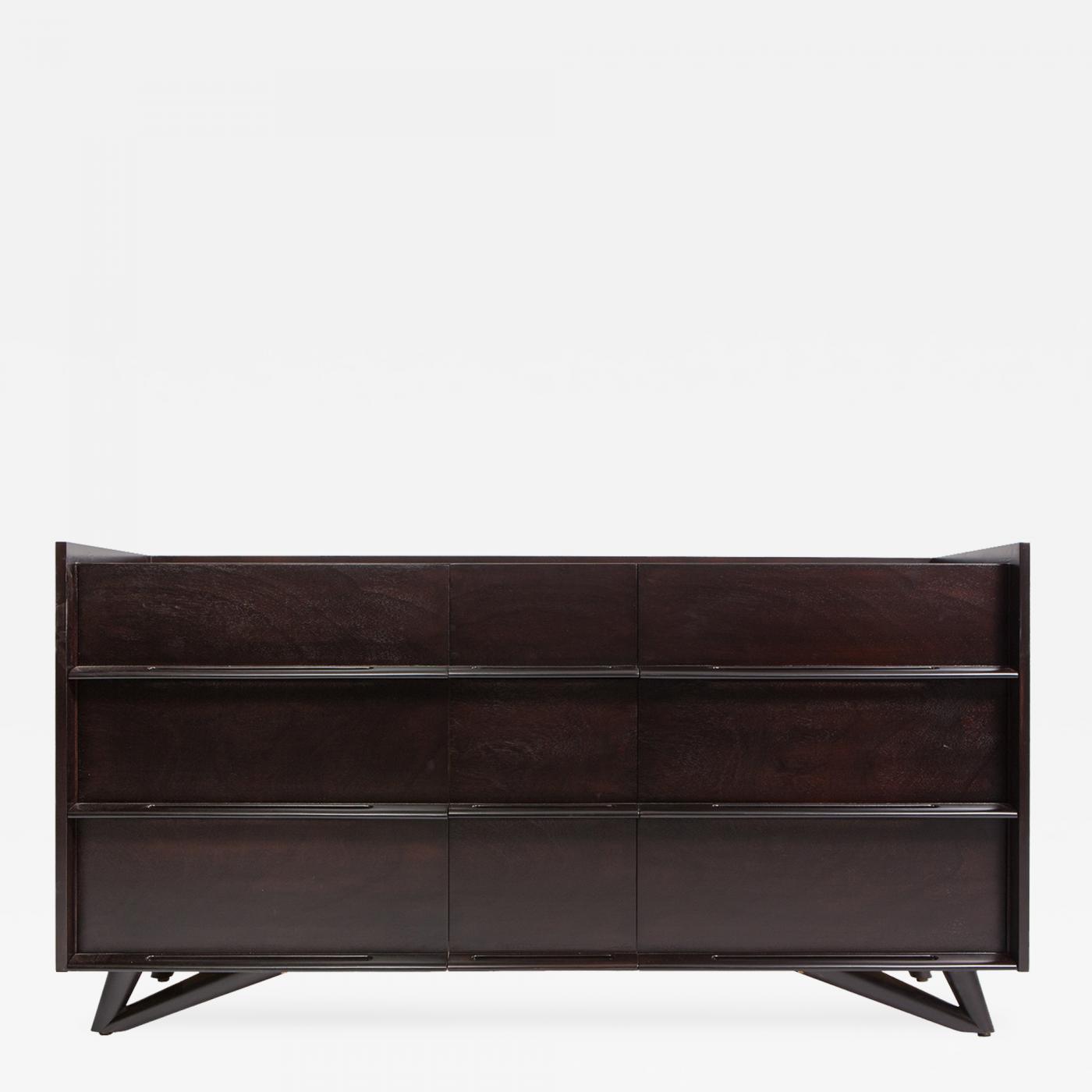 Edmond Spence Dark Stained Dresser With Carved Legs