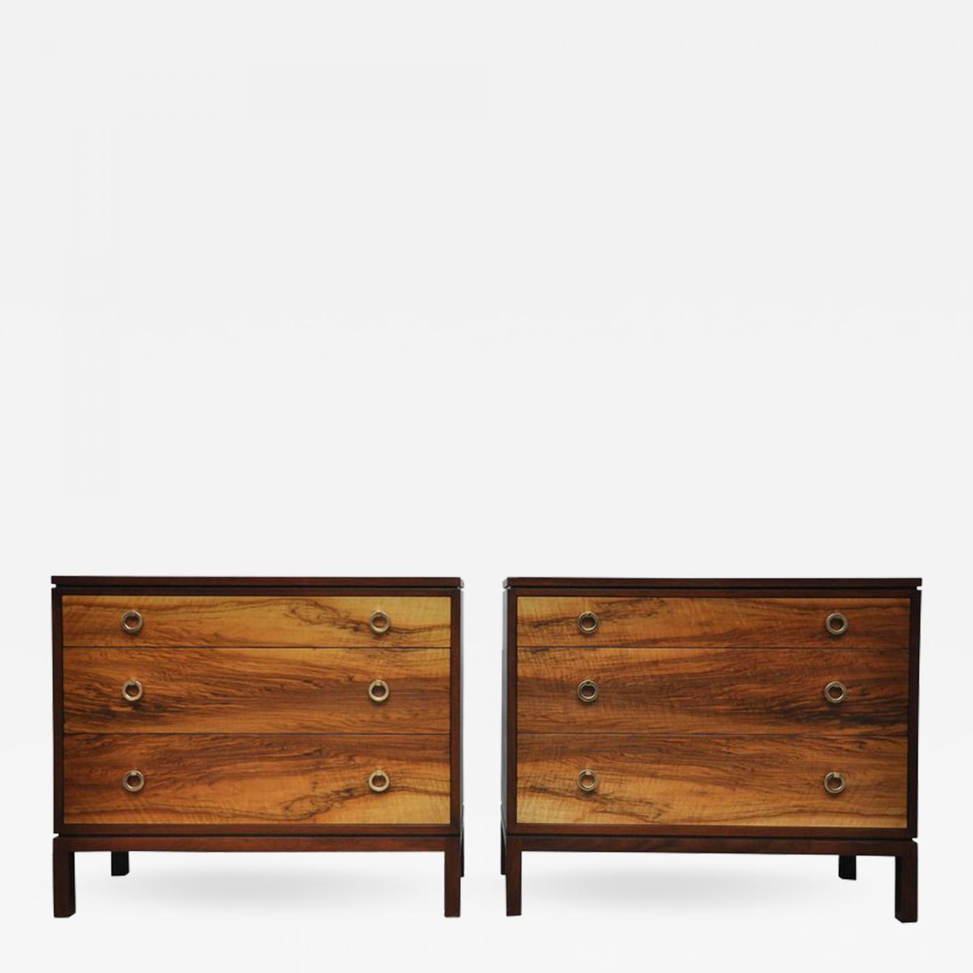 Pair of Leather and Walnut Chests Designed by Edward Wormley for Dunbar Pair of Leather and Walnut Chests Designed by Edward Wormley for Dunbar