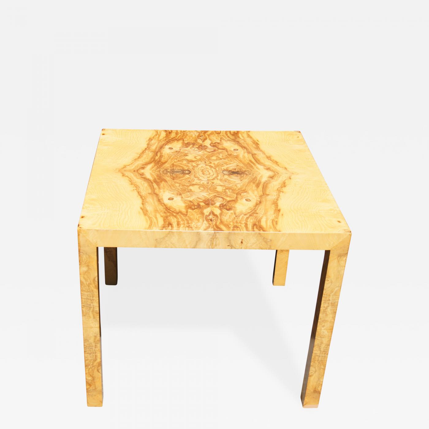 Parsons Style Olive Burl Side Table By Edward Wormley For Dunbar