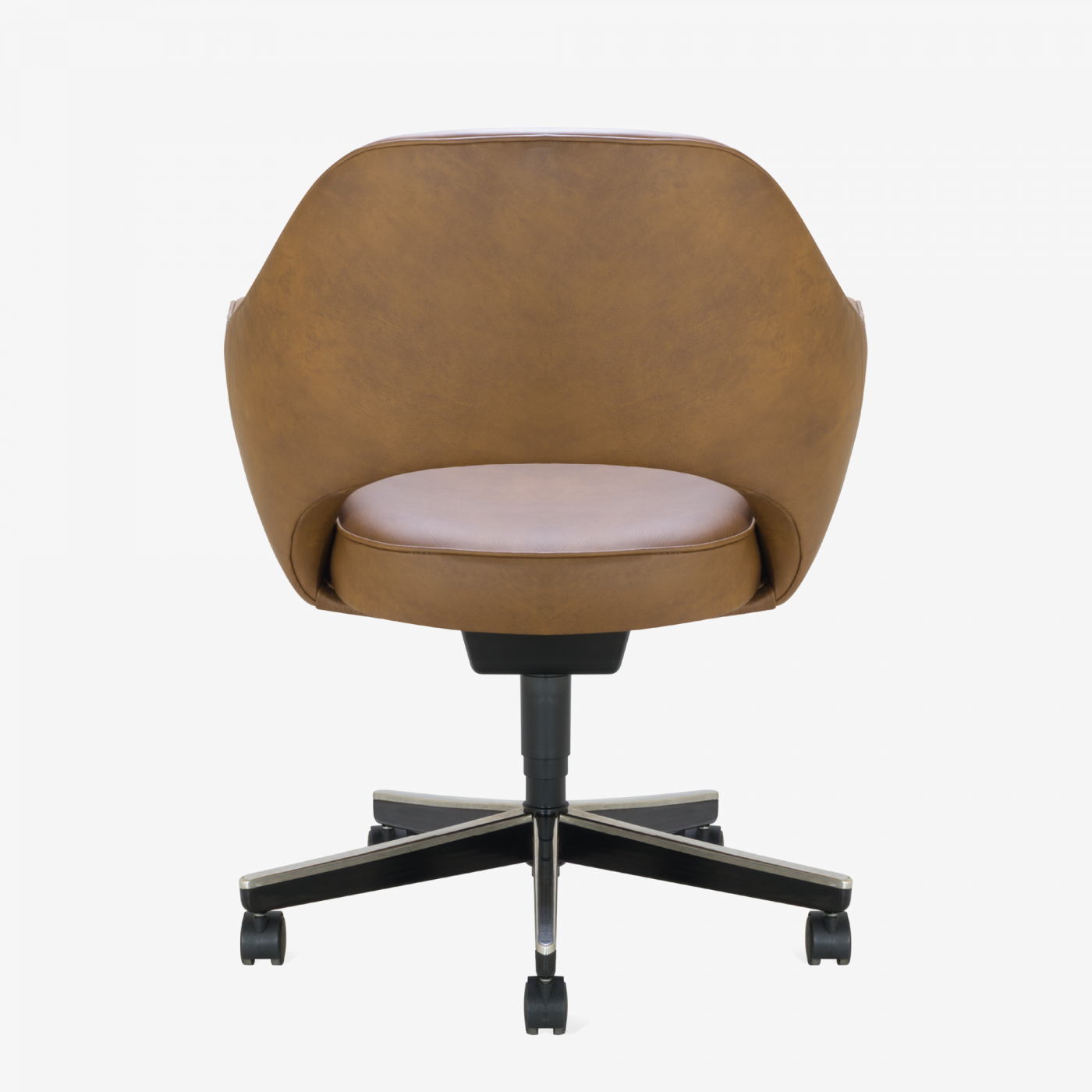 Eero Saarinen - Saarinen Executive Arm Chair in Leather, Swivel Base