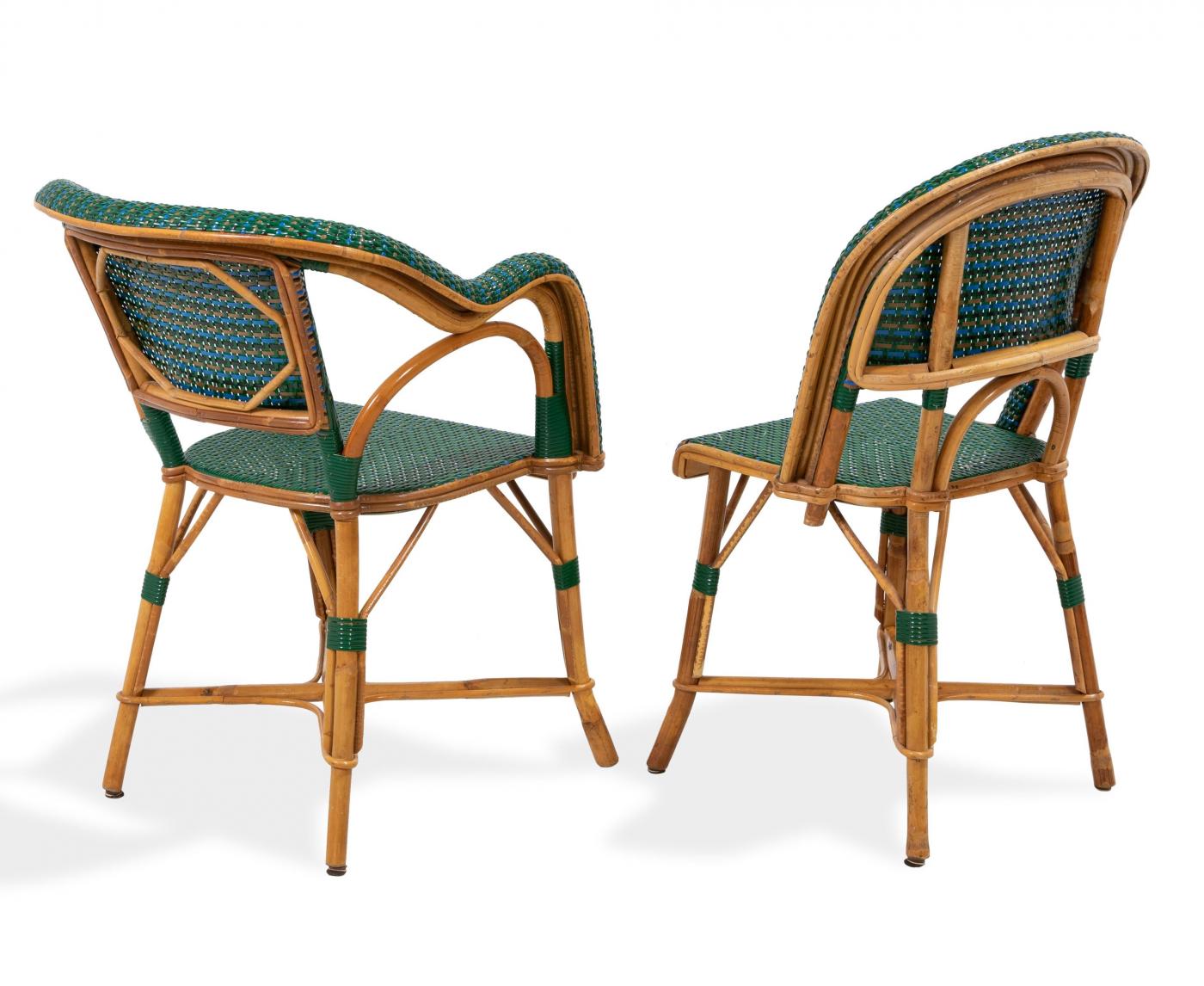 Vintage Eight French Rattan Bistro Chairs