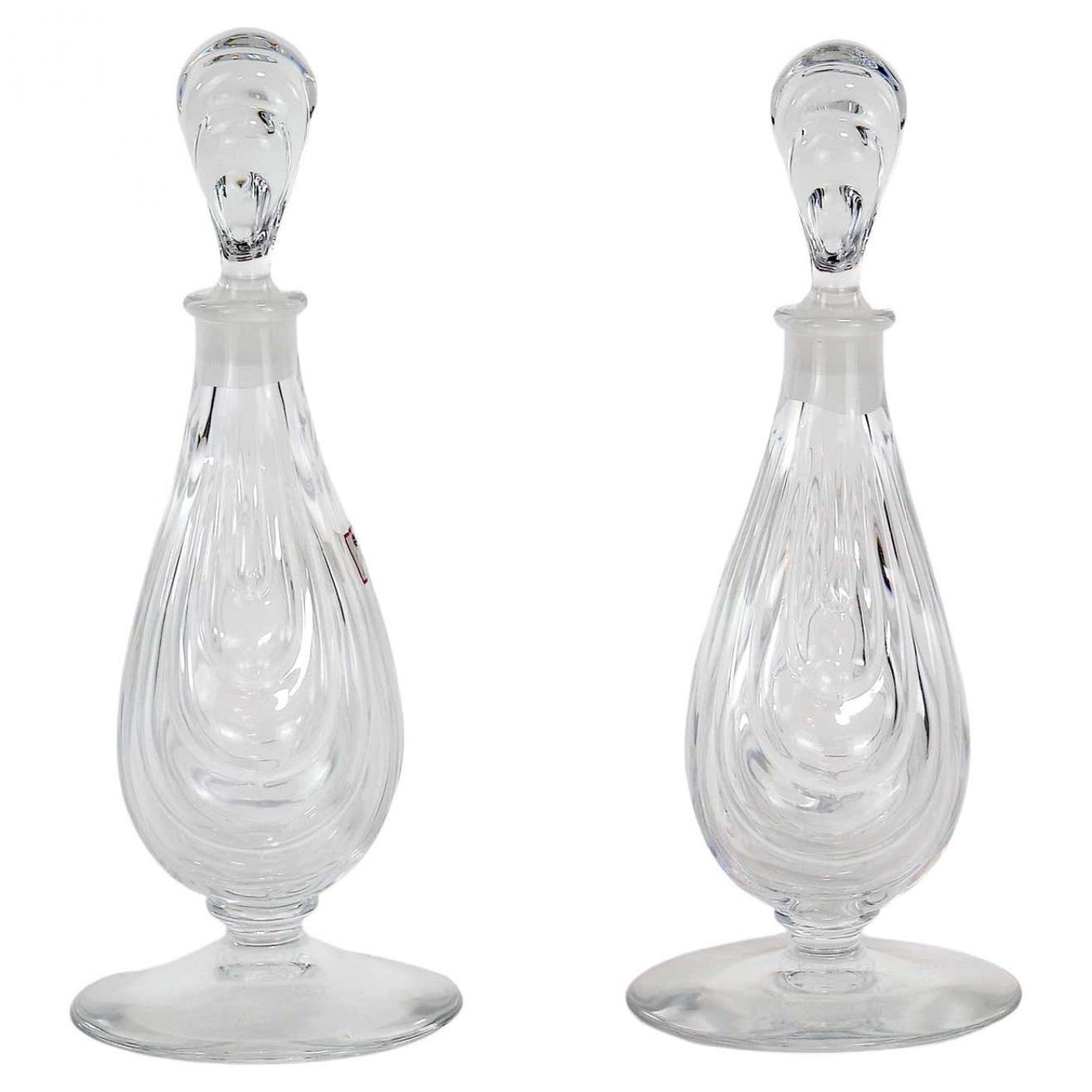 Elegant Baccarat Crystal Pair Perfume Bottles