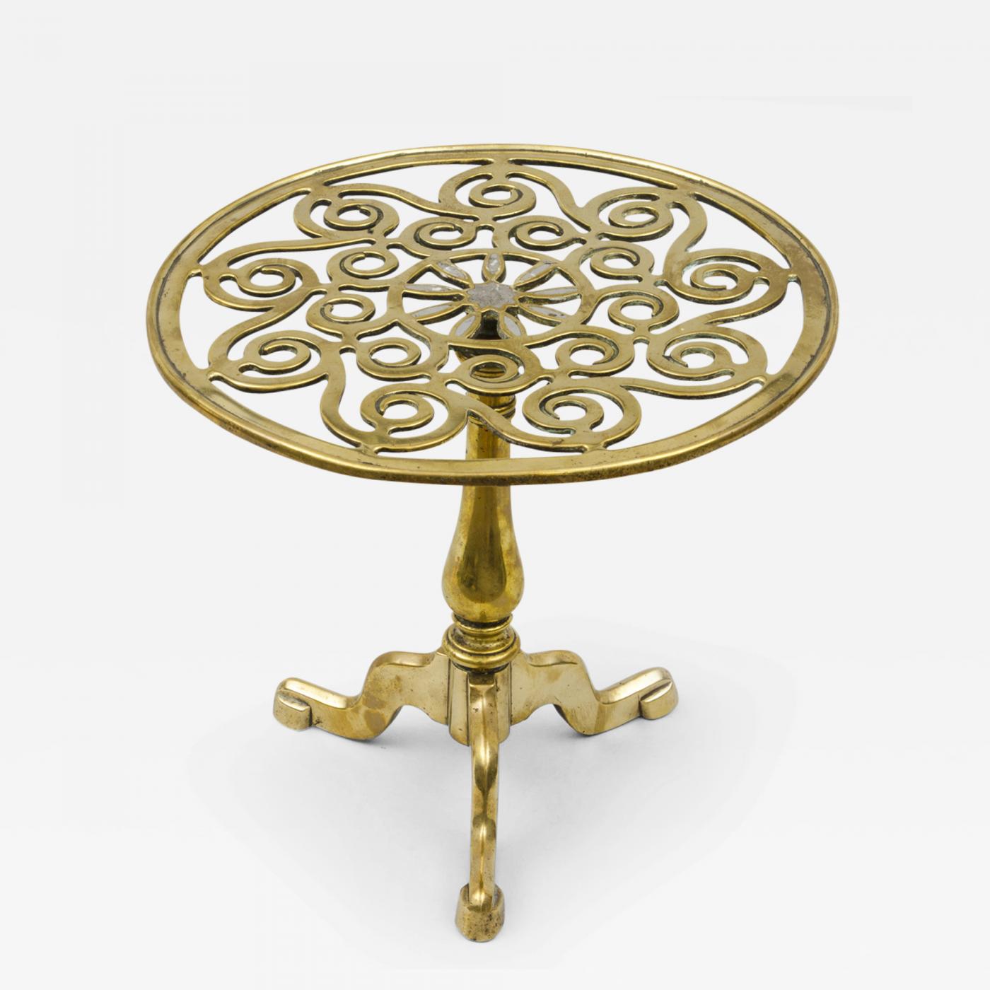 English Antique Brass Tripod Trivet Circa 1820