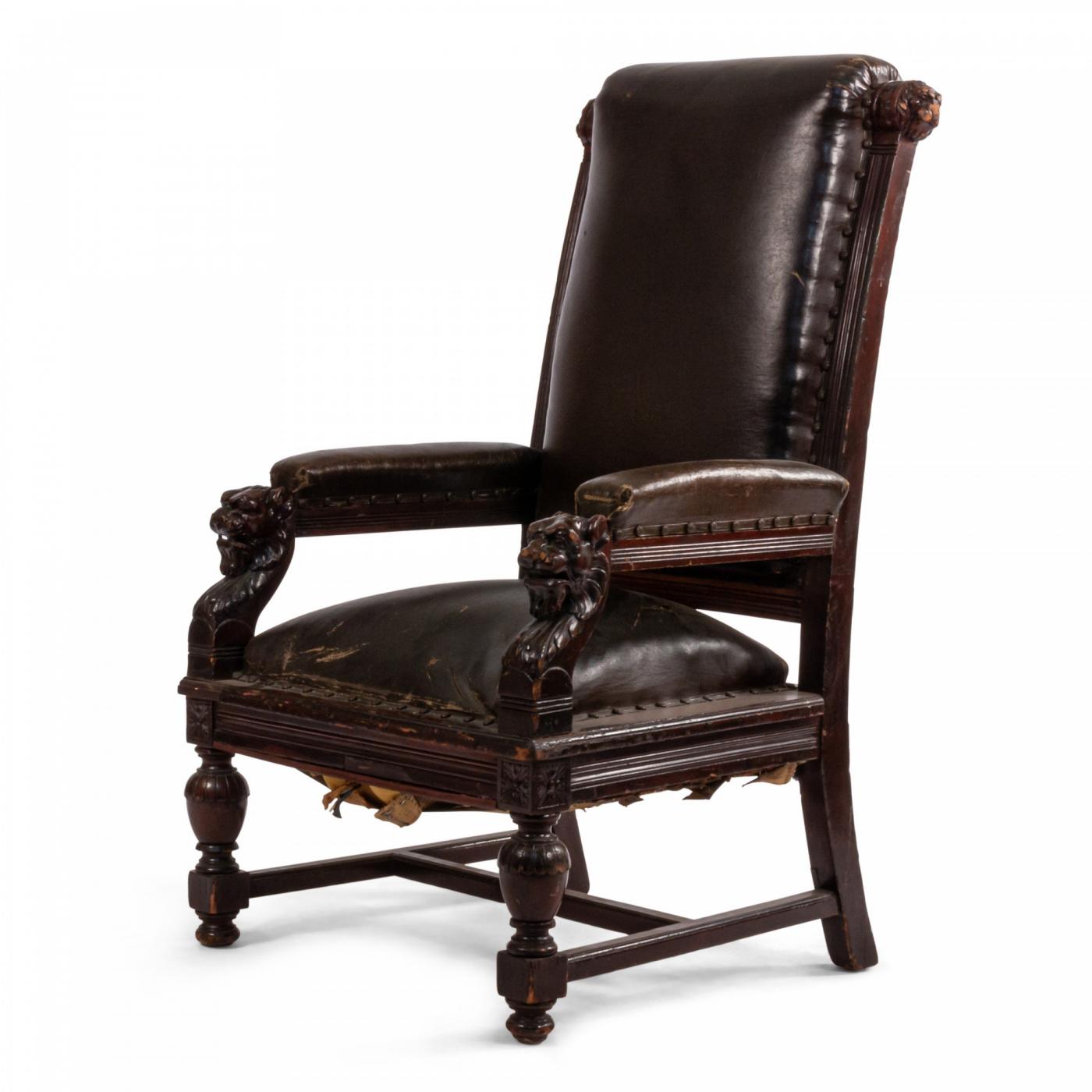English Victorian Leather Judges Chairs