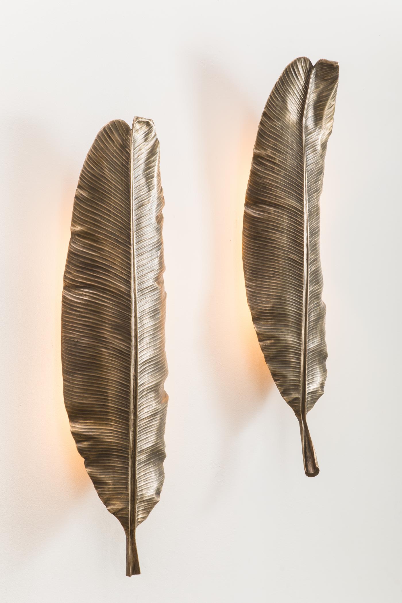 Erin Sullivan Flora Series, Bronze Banana Leaf Sconces, USA
