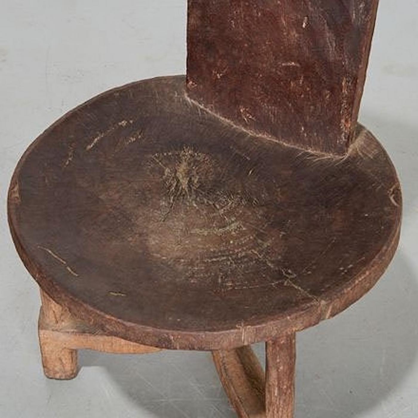 Ethiopian Carved Wood Jimma Chieftain Chair