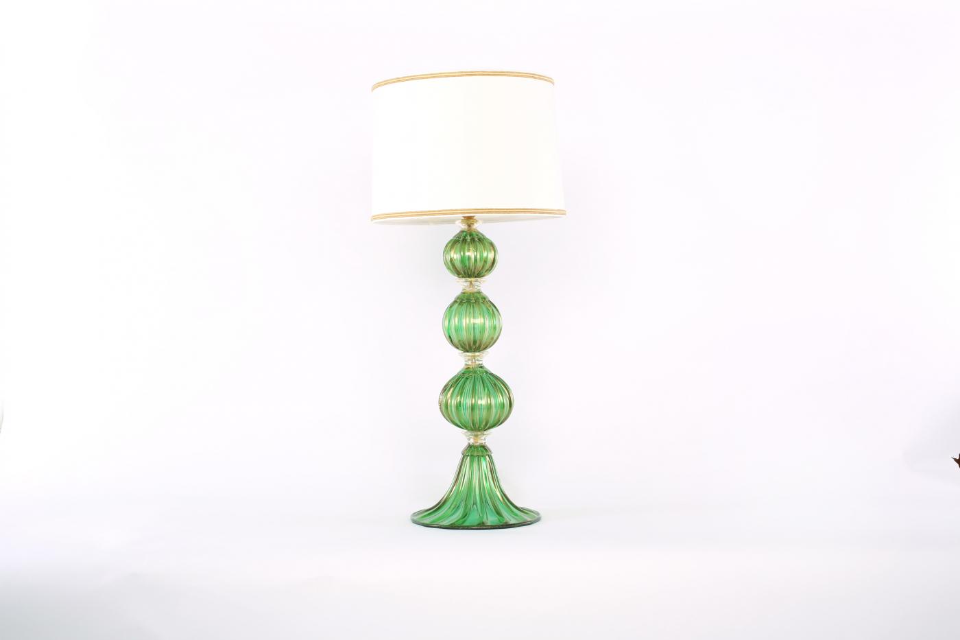 Exquisite Pair Glass / Gold Flecks Table Lamps