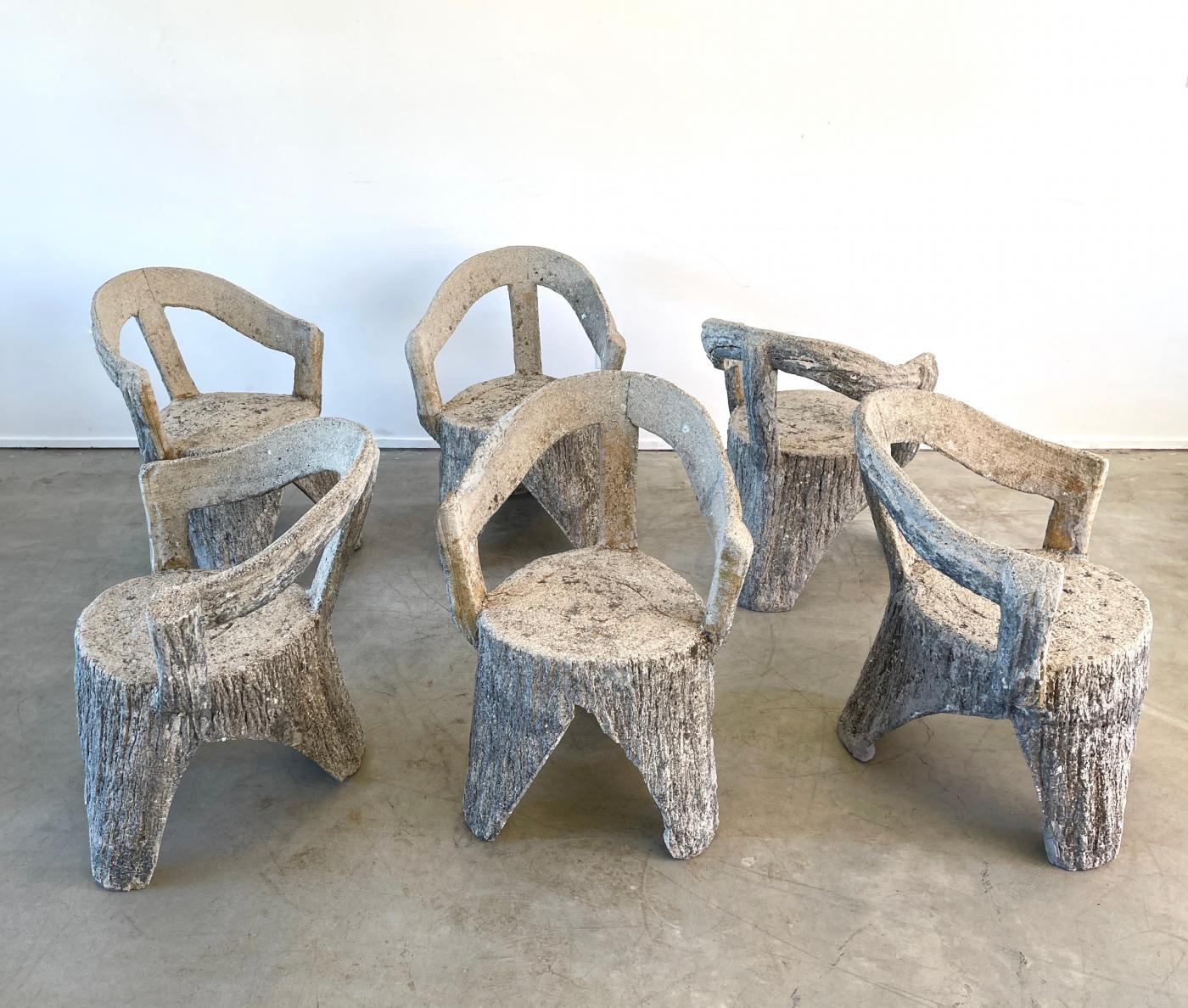 FAUX BOIS CONCRETE GARDEN CHAIRS