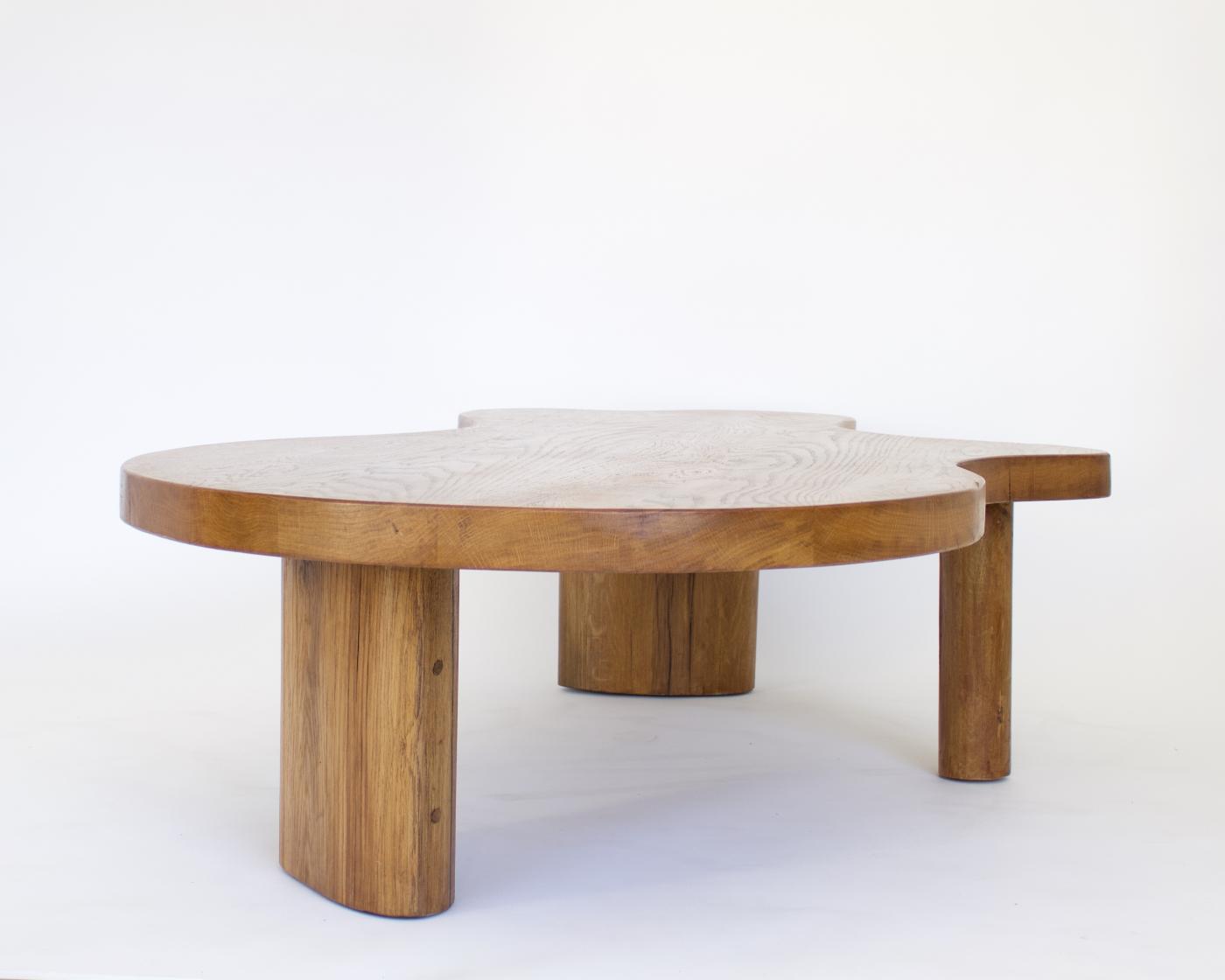 FRENCH OAK FREEFORM ORGANIC MODERN LOW COFFEE TABLE