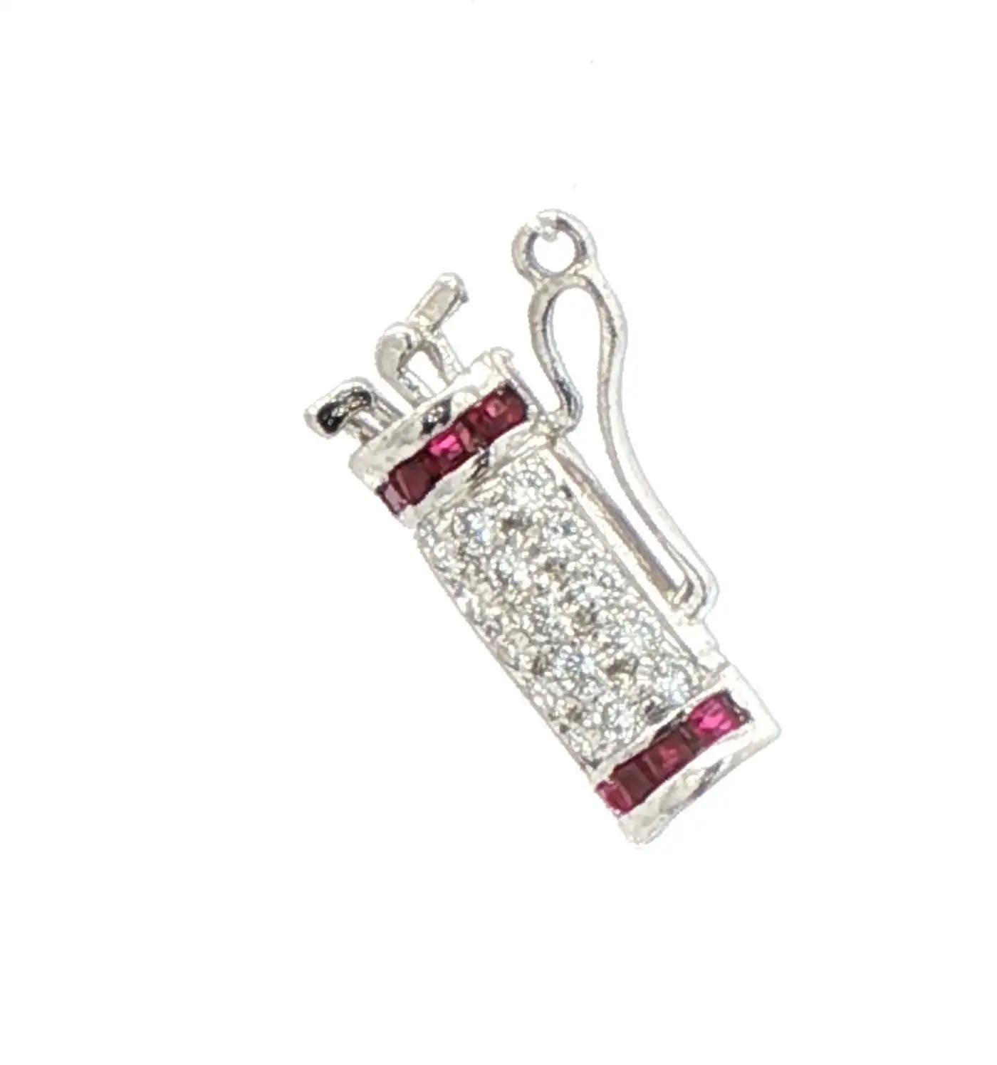 Felix Vollman - Diamond and Ruby Golf Bag Charm, By Felix Vollman
