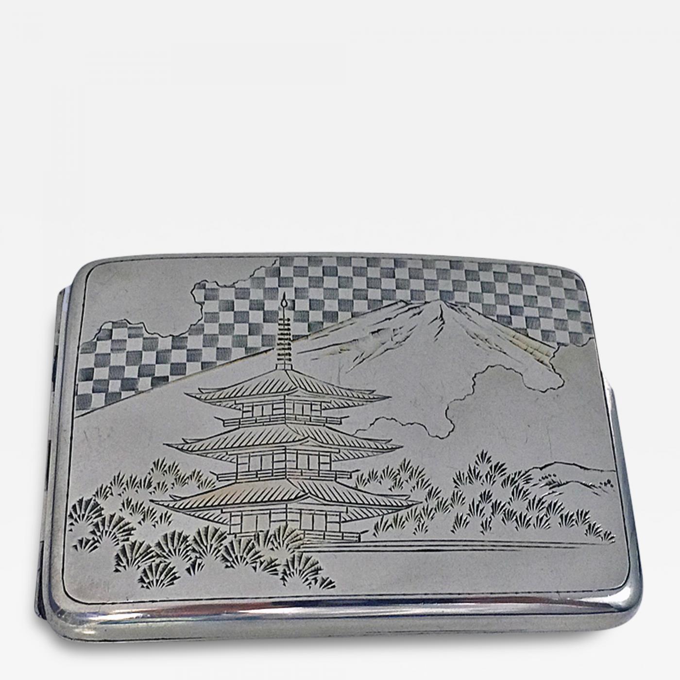 メーカー在庫限り品-9•50SILVER刻純銀製シガレットケース•106