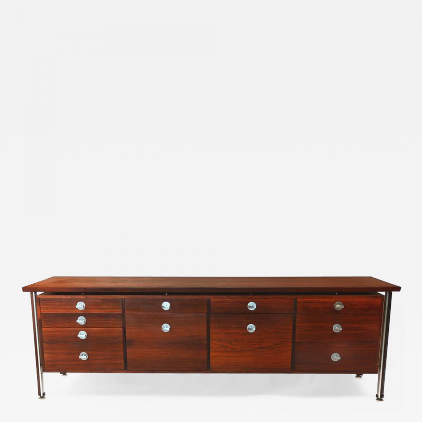 Finn Juhl Finn Juhl Diplomat Cabinet With Floating Bookmatched