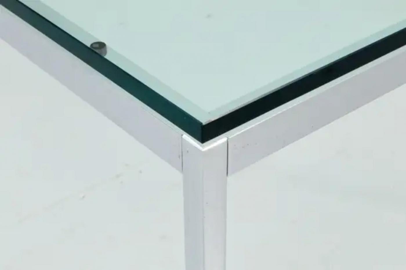 Florence Knoll Florence Knoll Coffee Table in Glass and Chrome, USA