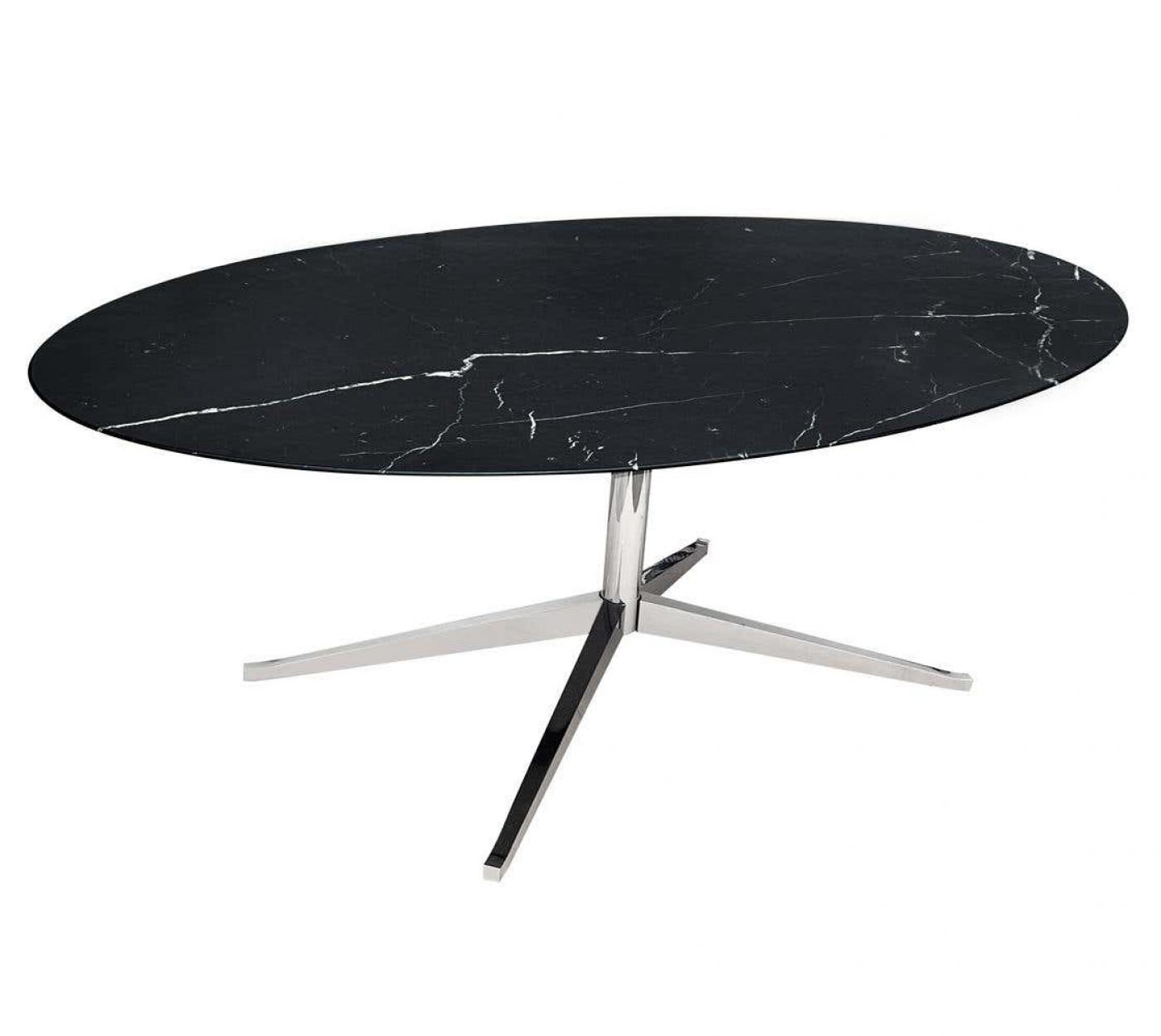 Florence Knoll MidCentury Modern Oval Marble Dining Table or Desk by